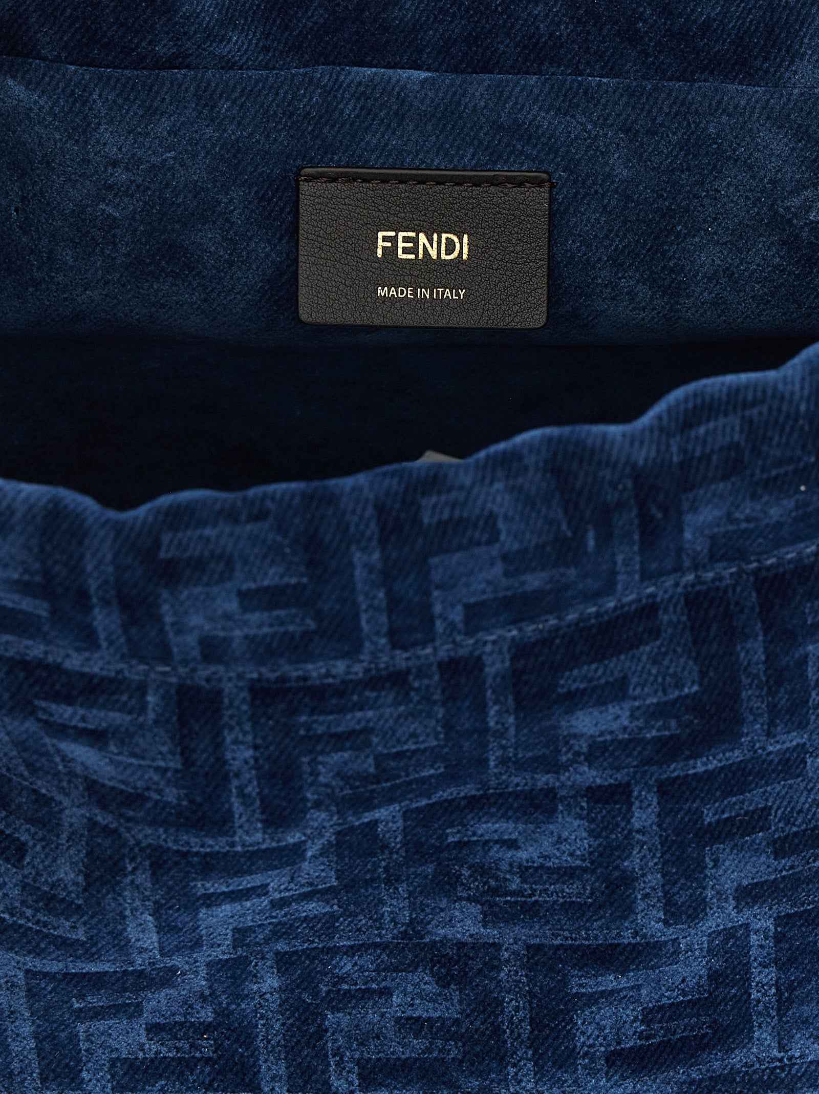 Fendi Blue Cotton Backpack