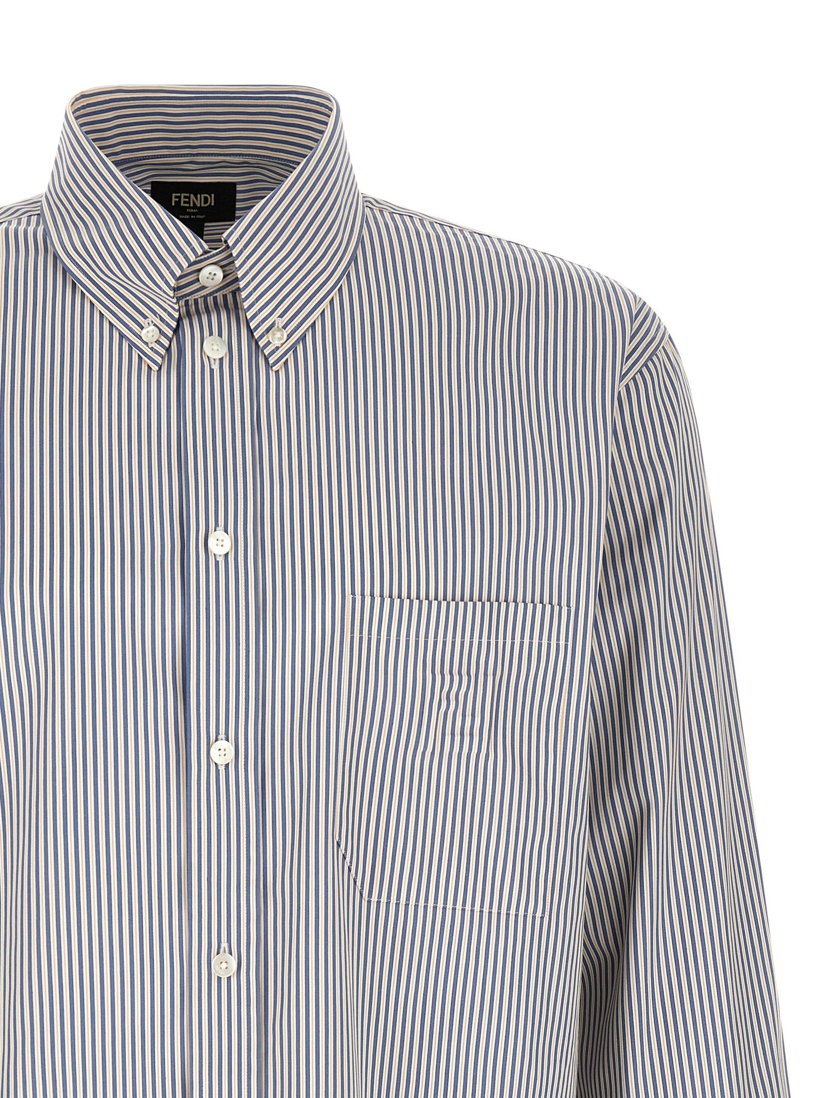 Fendi Blue Cotton Blouse