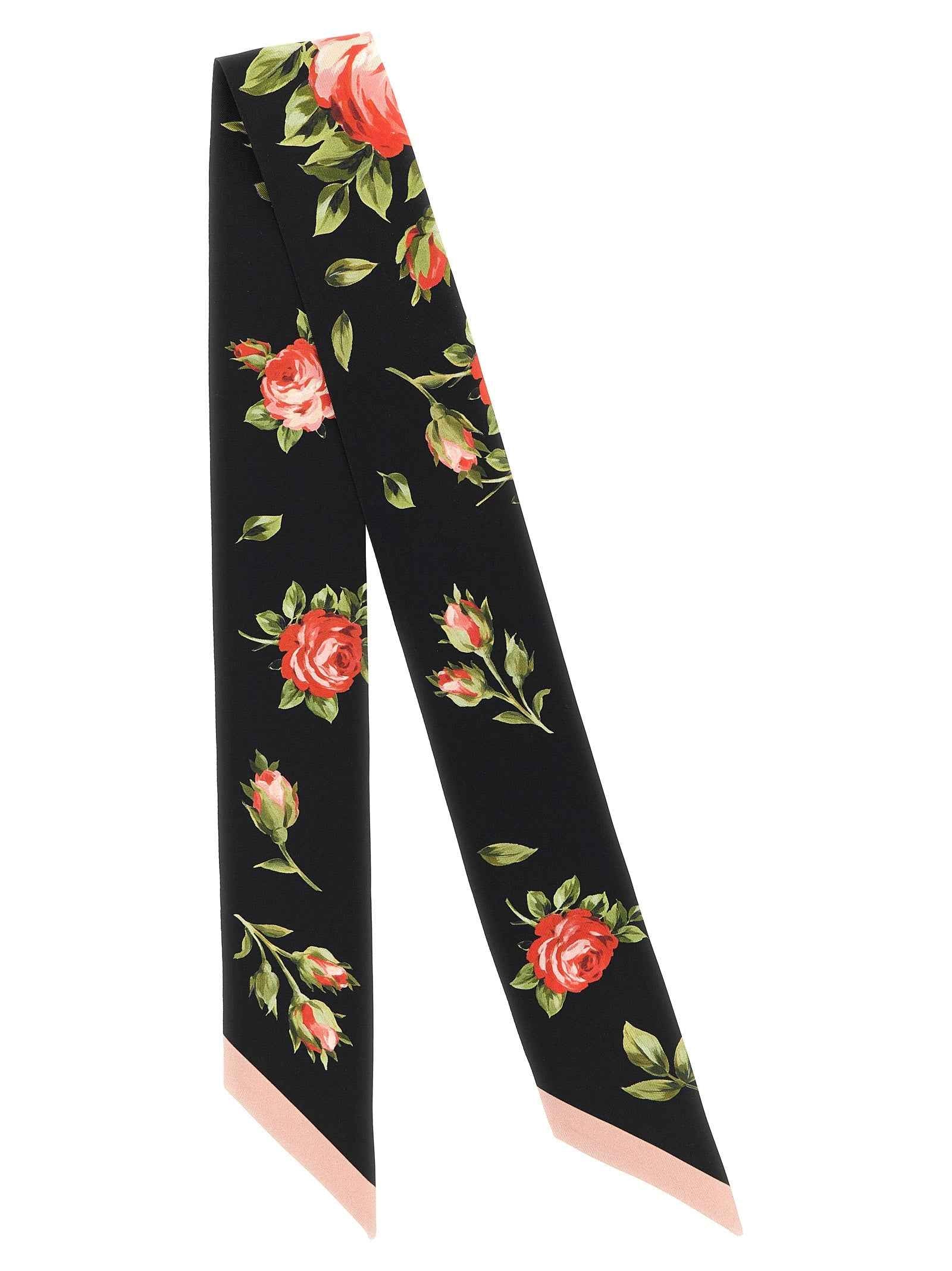 Dolce & Gabbana Black Silk Foulard