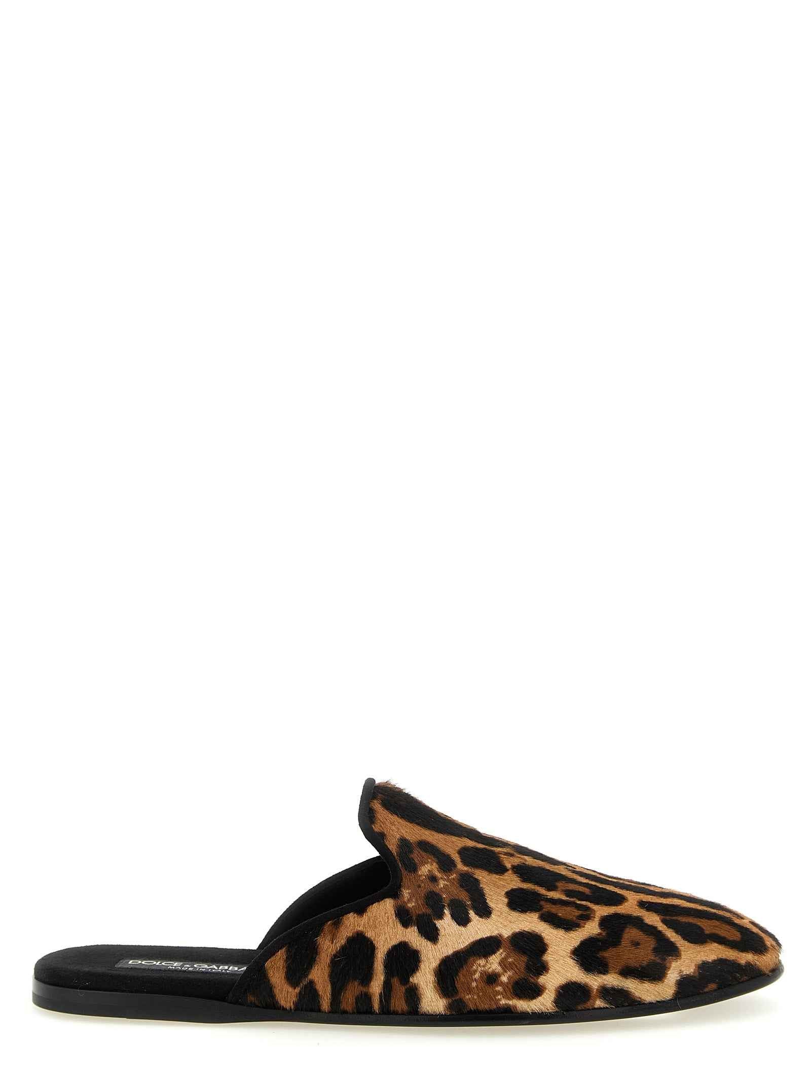 Dolce & Gabbana Brown Calfskin Flats