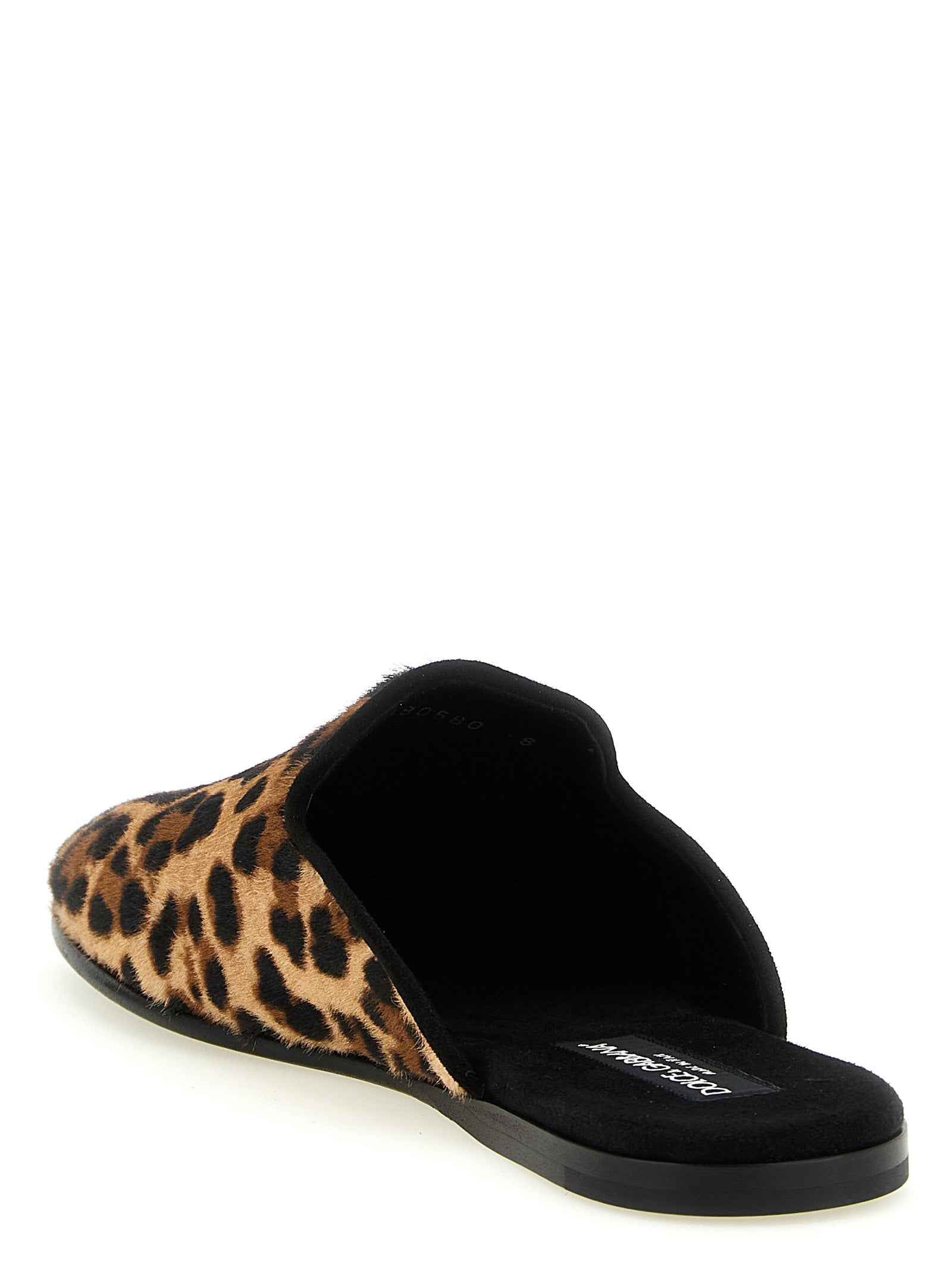 Dolce & Gabbana Brown Calfskin Flats