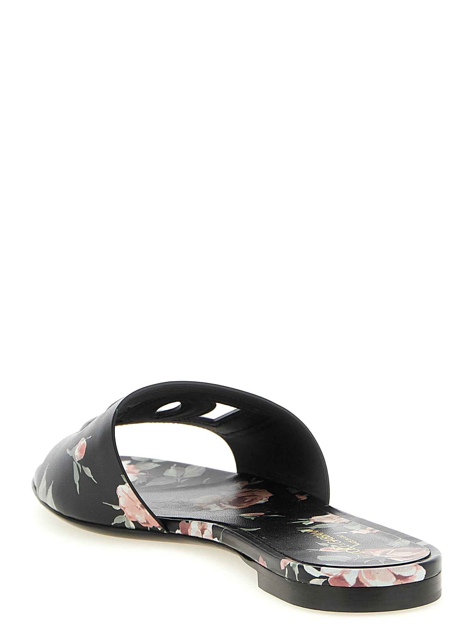 Dolce & Gabbana Black Calfskin Slides