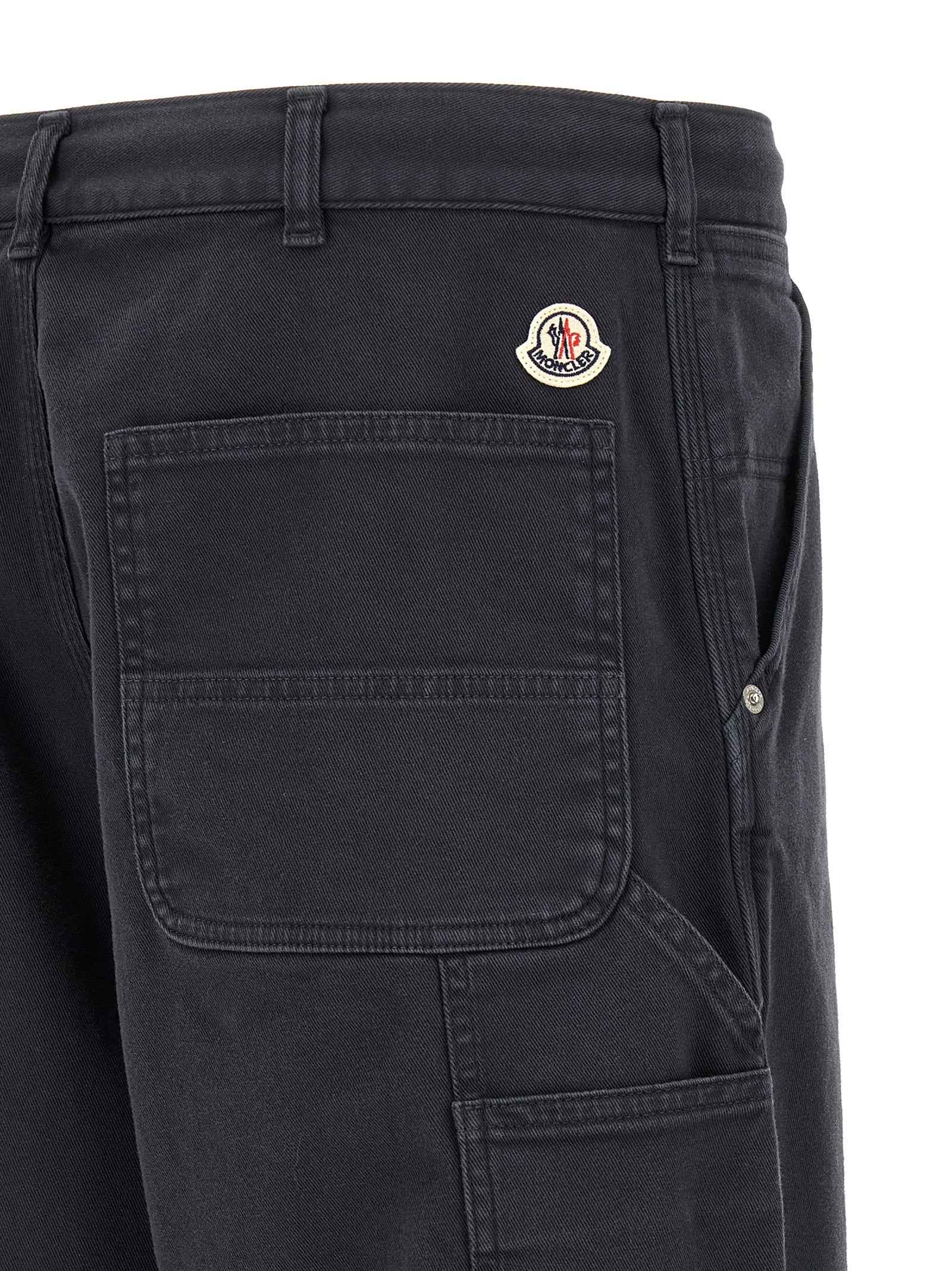 Moncler Blue Cotton Cargo Pants