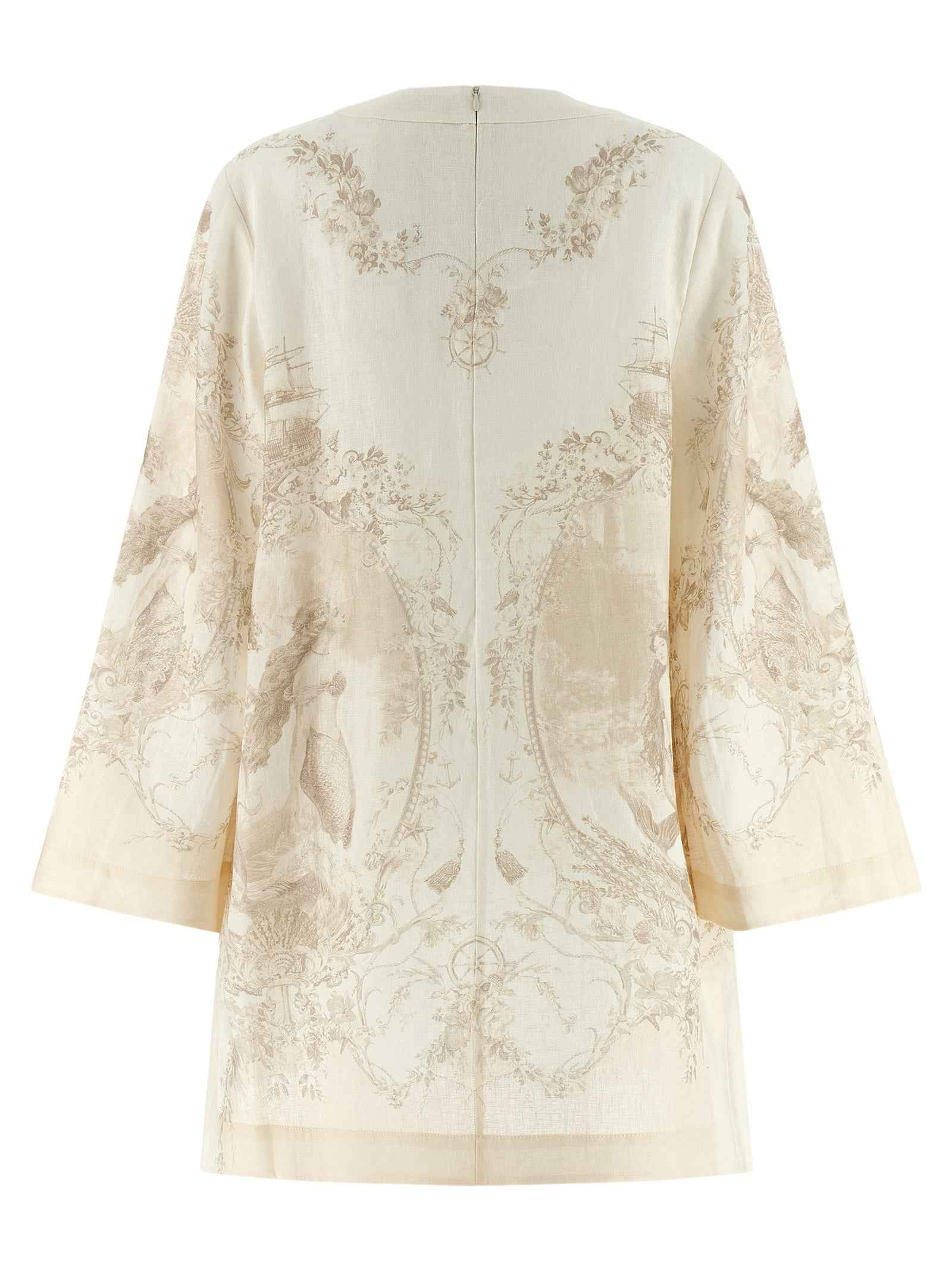 Zimmermann Beige Linen Short Dress