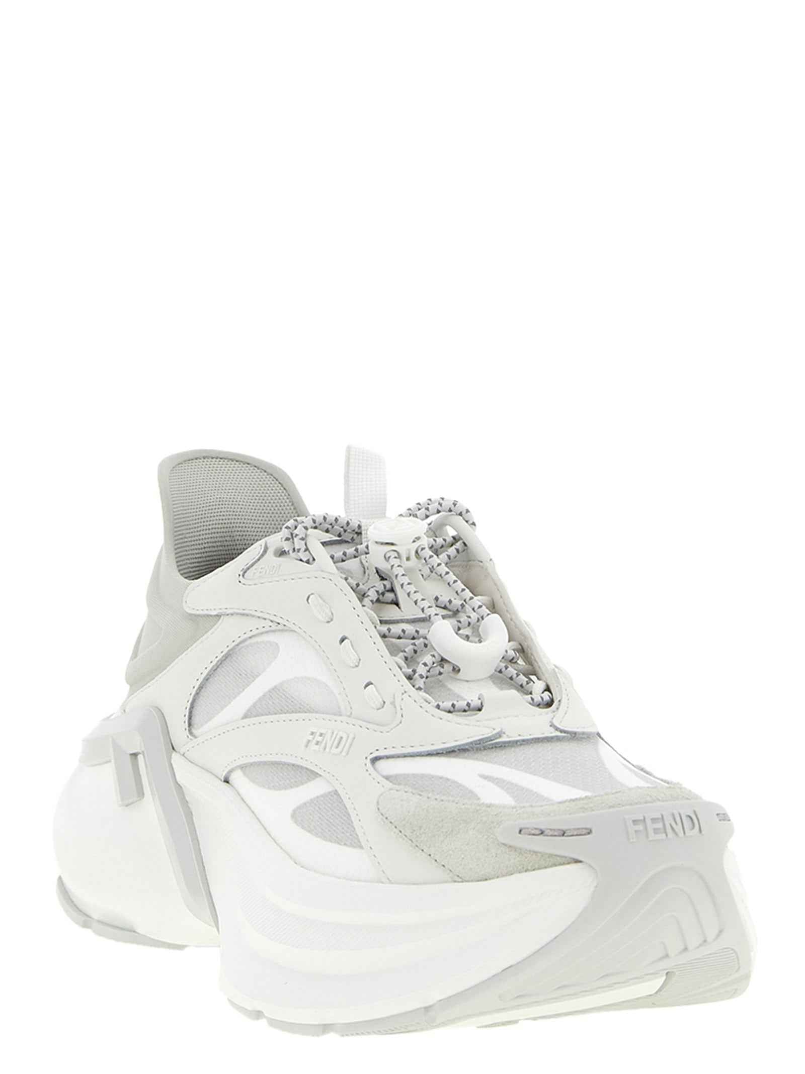 Fendi Gray Calfskin Athletic Sneakers
