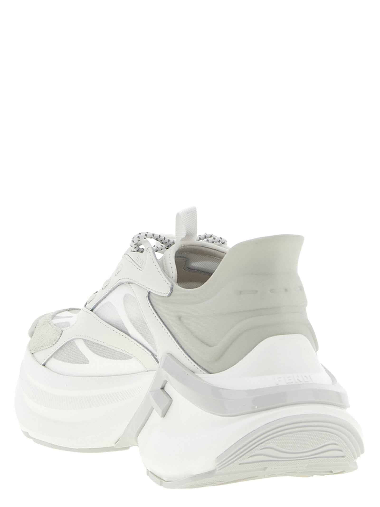 Fendi Gray Calfskin Athletic Sneakers