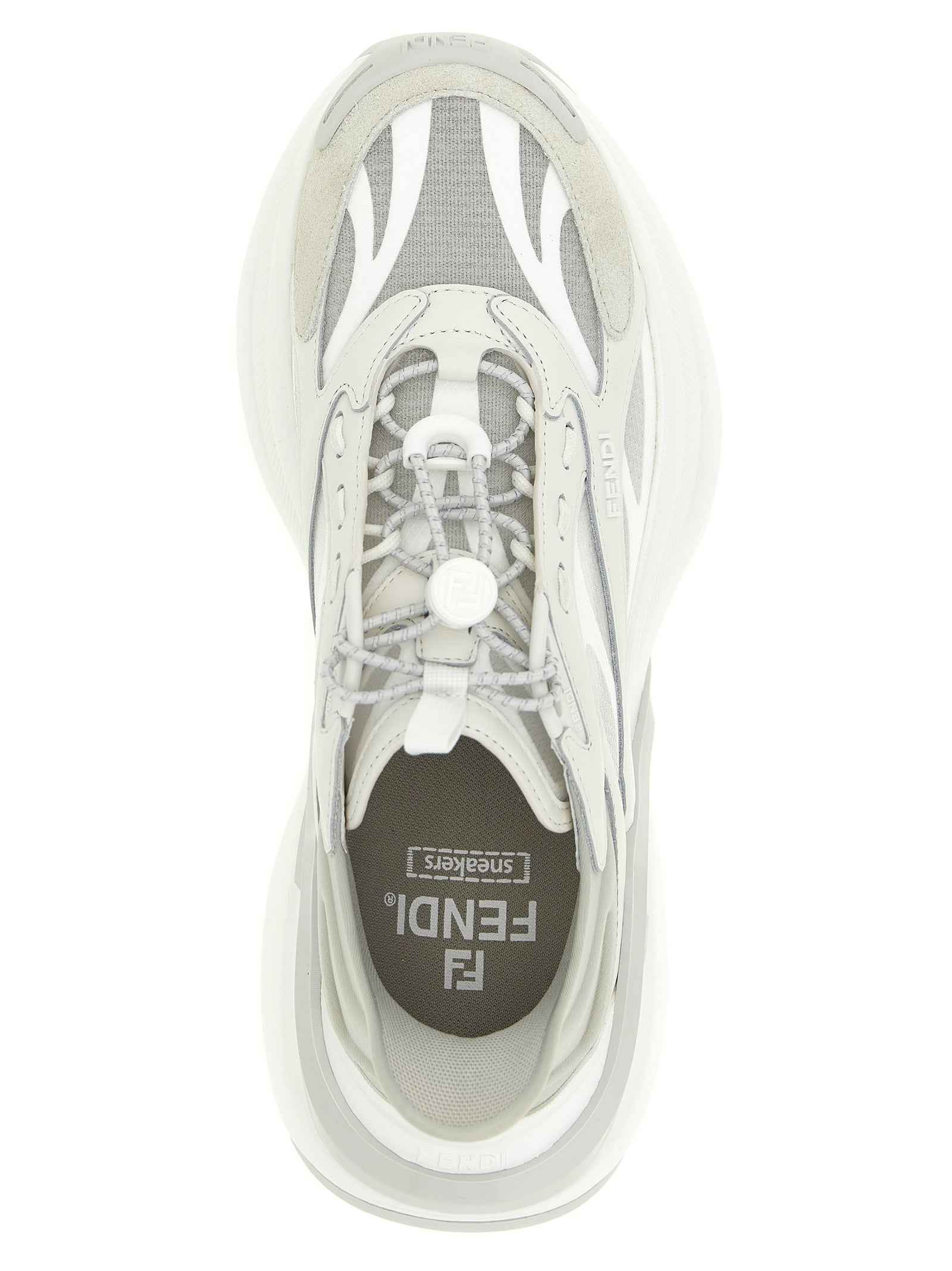 Fendi Gray Calfskin Athletic Sneakers