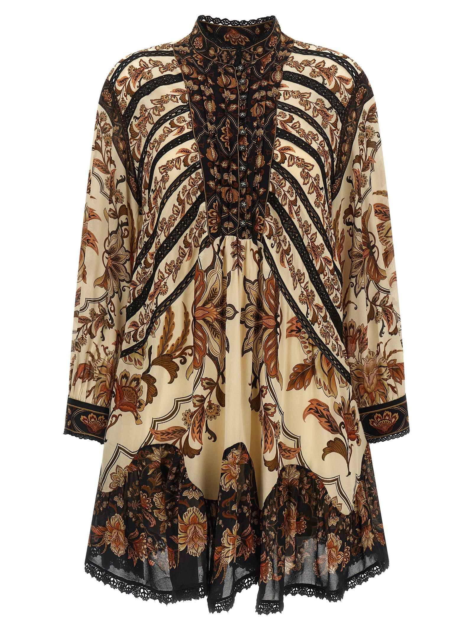 FARM RIO Beige Viscose Short Dress
