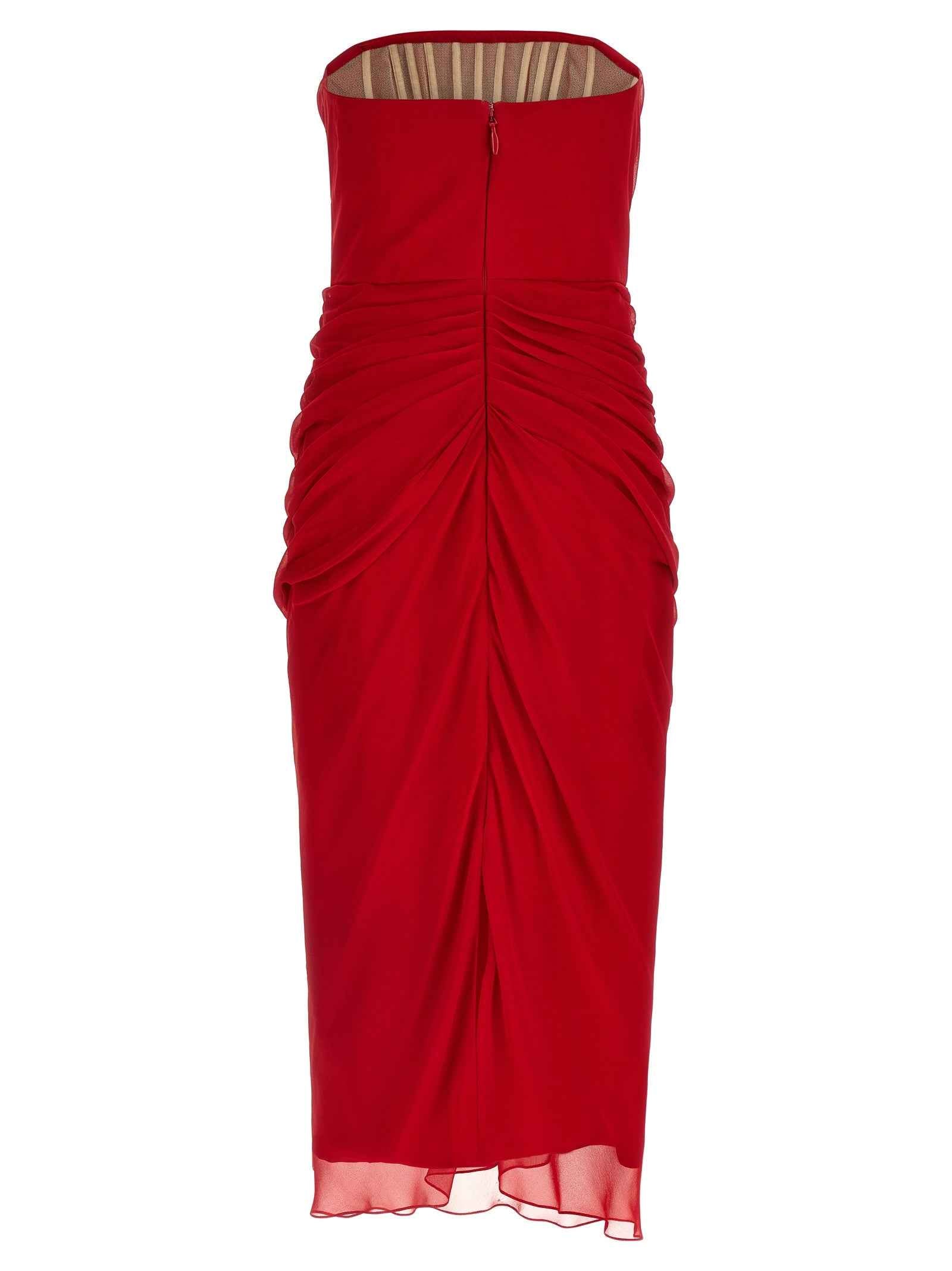 Carolina Herrera Multicolor Silk Midi Dress