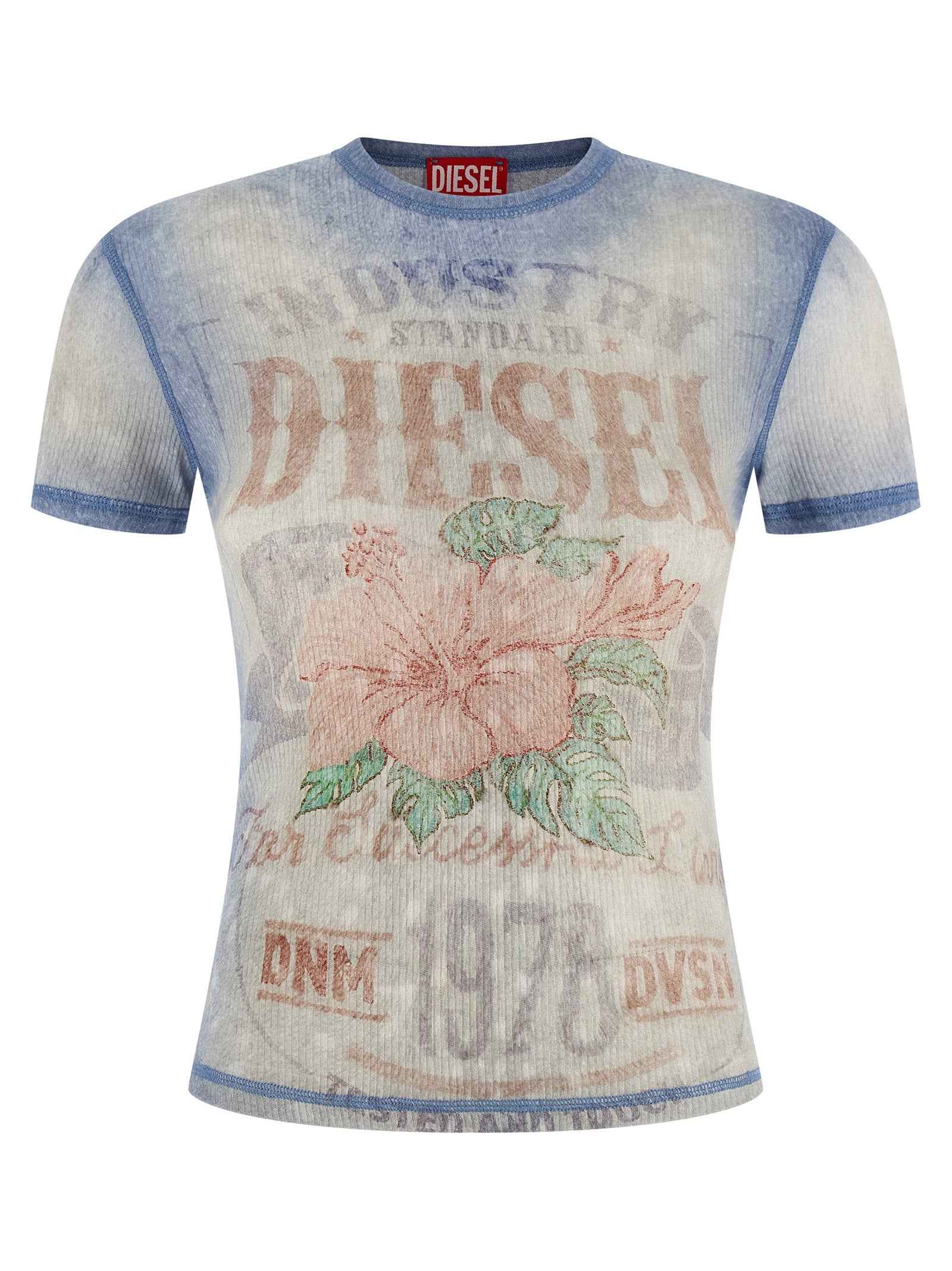 Diesel Blue Cotton T-Shirt