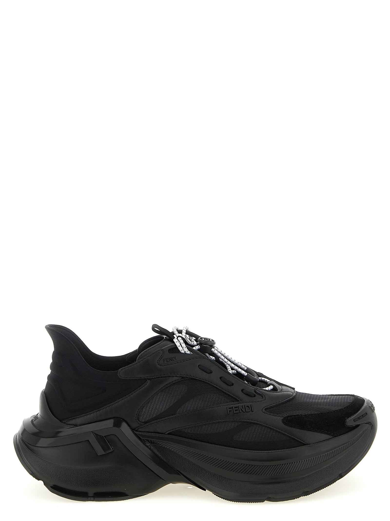 Fendi Black Calfskin Athletic Sneakers