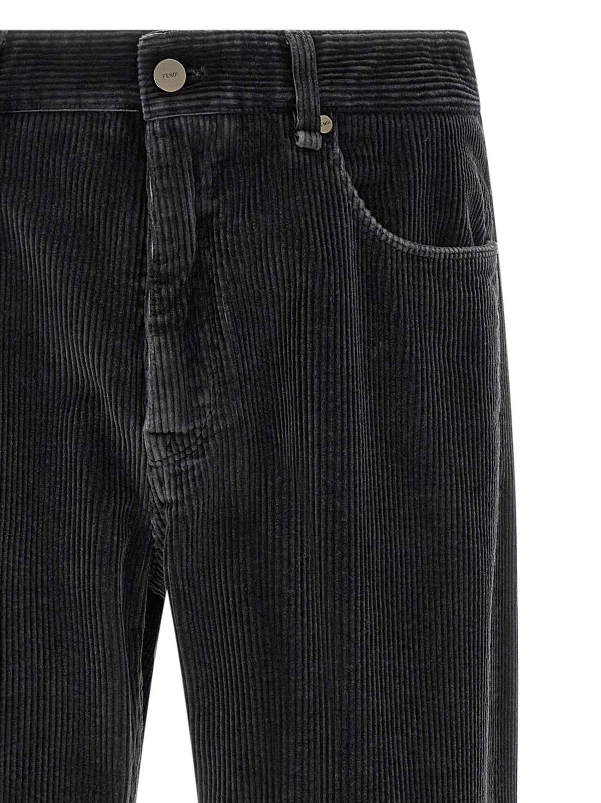 Fendi Gray Cotton Casual Pants