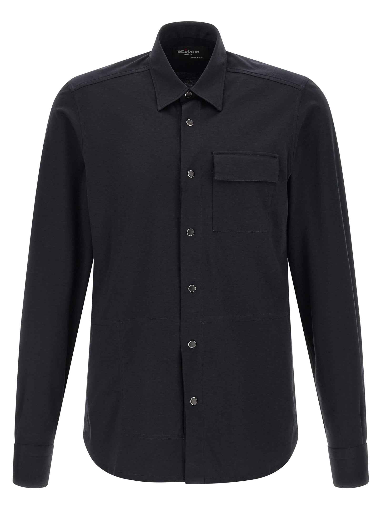 Kiton Blue Cotton Blouse