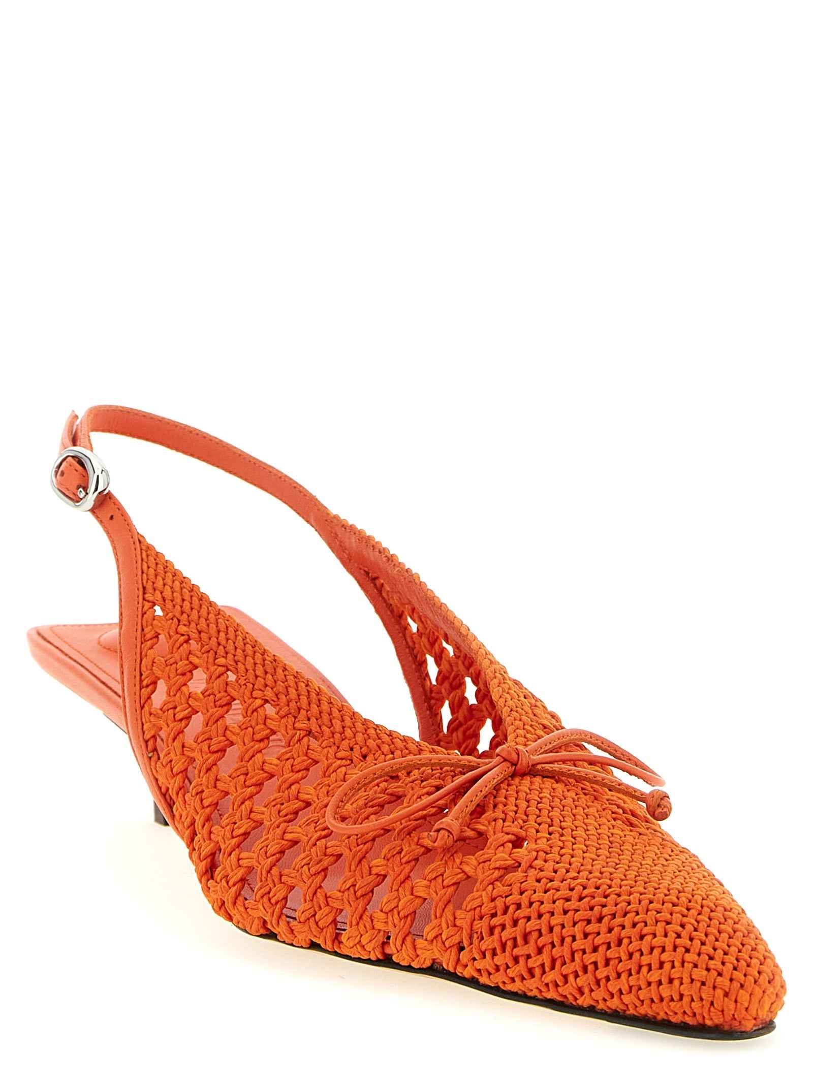 Jacquemus Orange Polyester Mid Heel Pumps