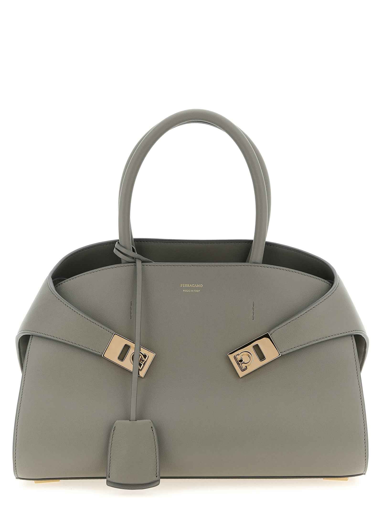Ferragamo Gray Calfskin Handbag