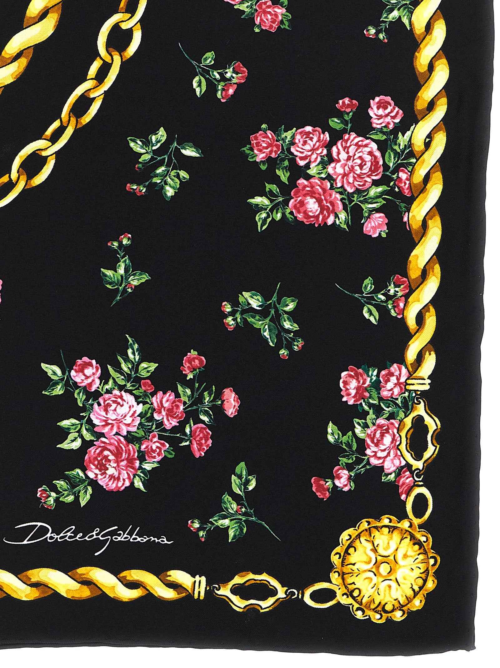 Dolce & Gabbana Black Silk Scarf