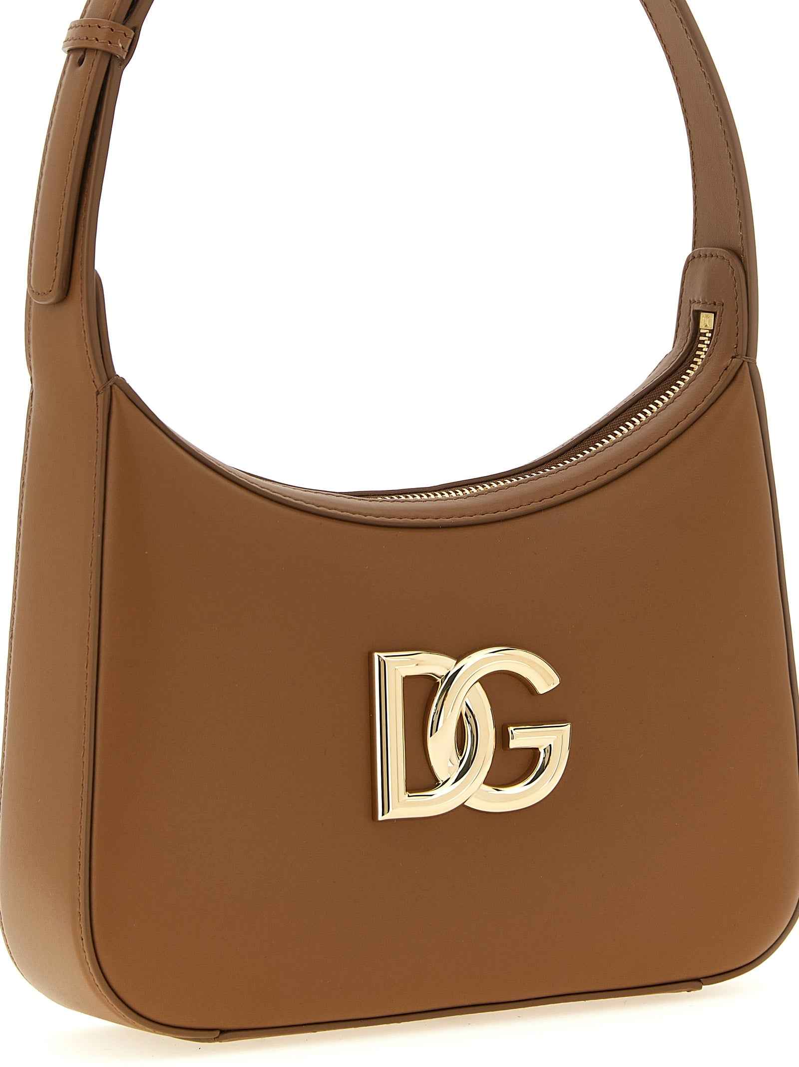 Dolce & Gabbana Brown Calfskin Shoulder Bag