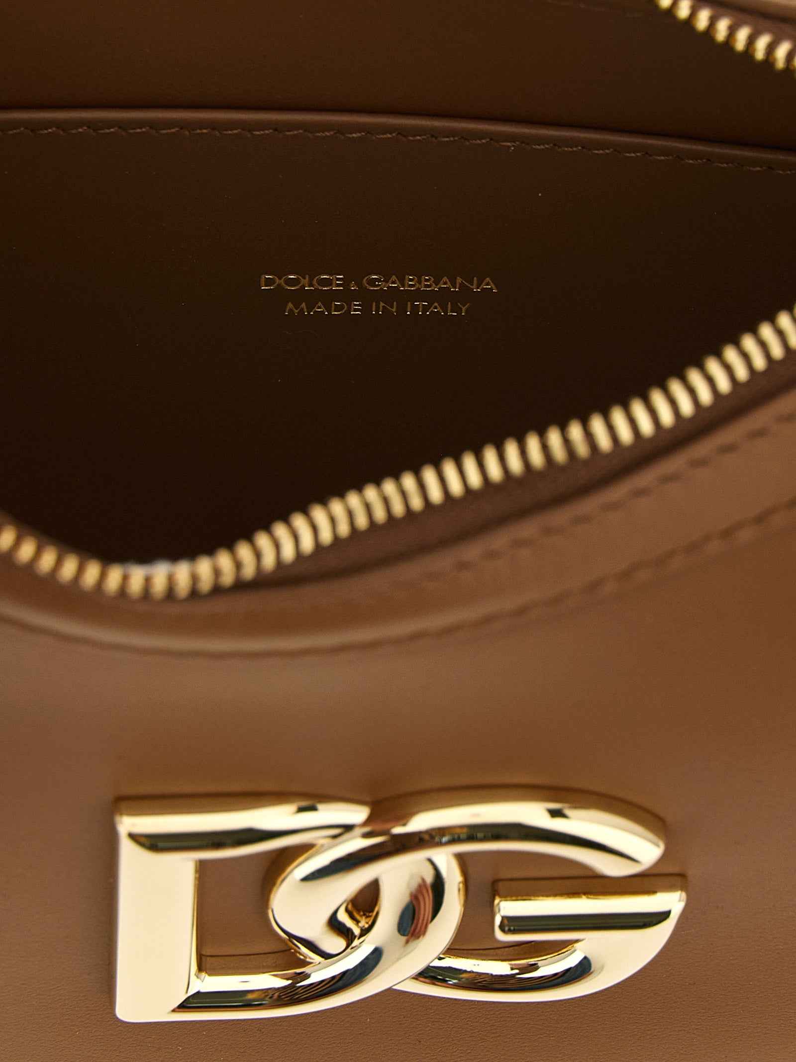 Dolce & Gabbana Brown Calfskin Shoulder Bag