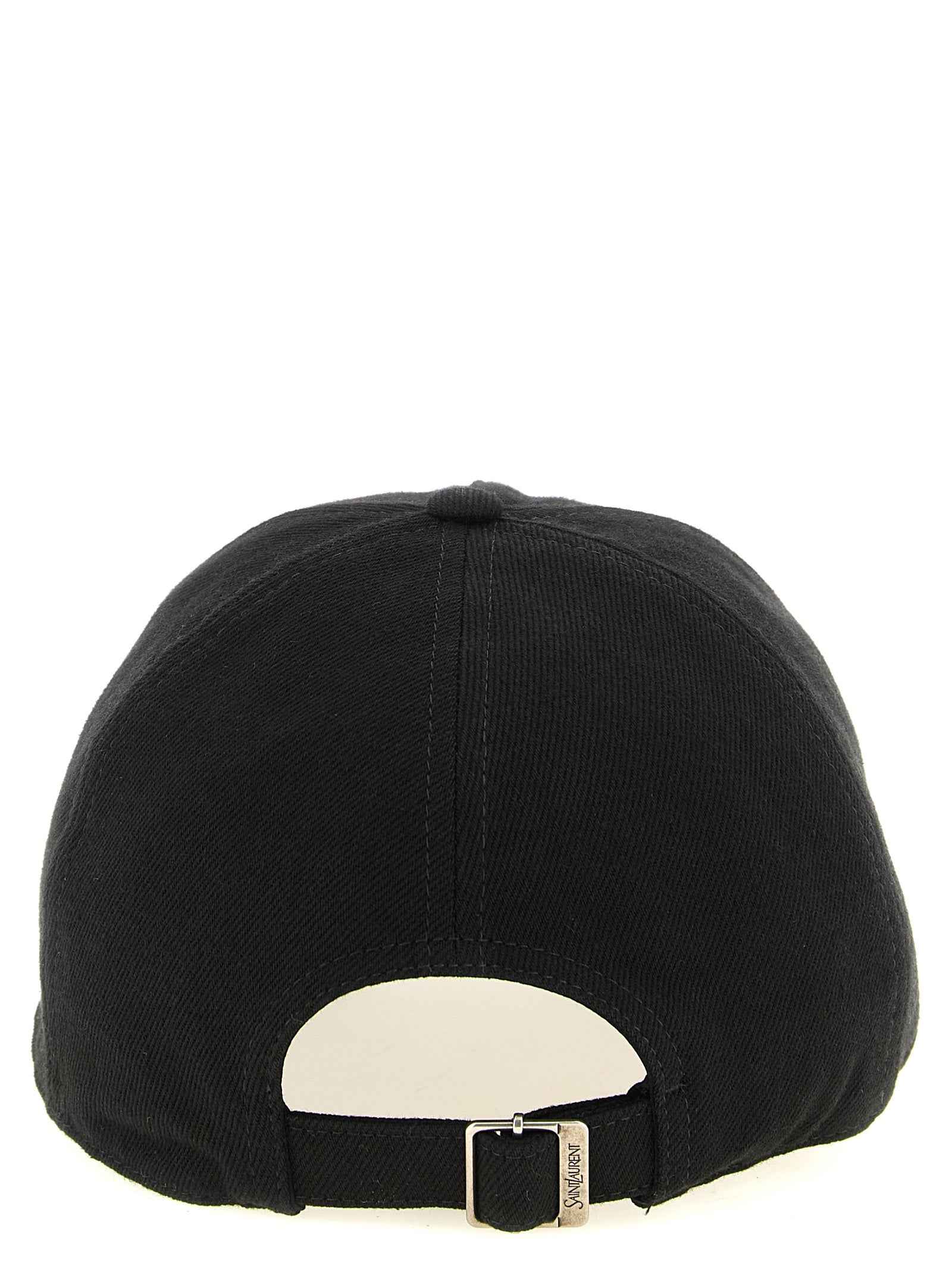 Saint Laurent Black Cotton Cap (Baseball Hat)