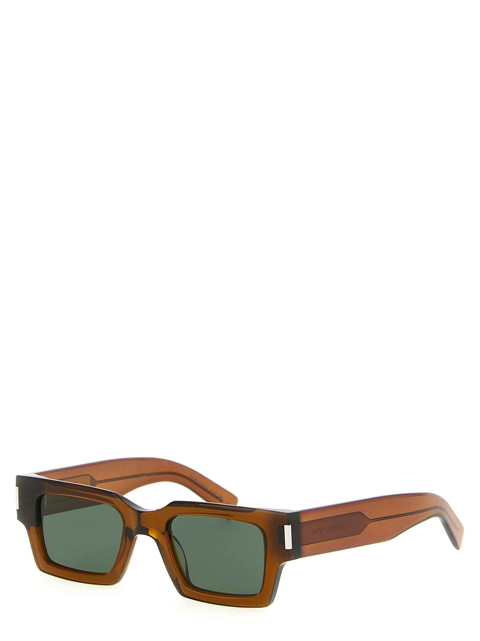 Saint Laurent Brown Acetate Sunglasses