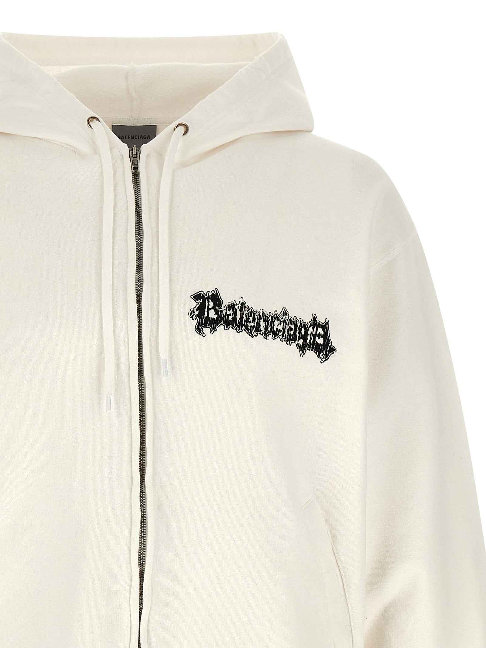 Balenciaga White Cotton Sweatshirt