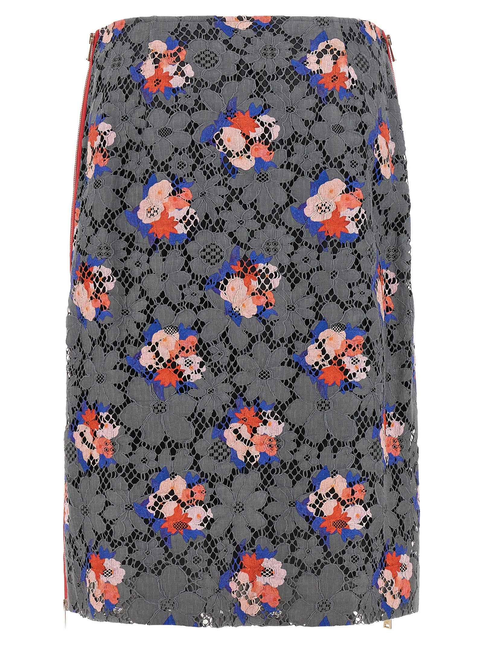 Fendi Gray Cotton Midi Skirt