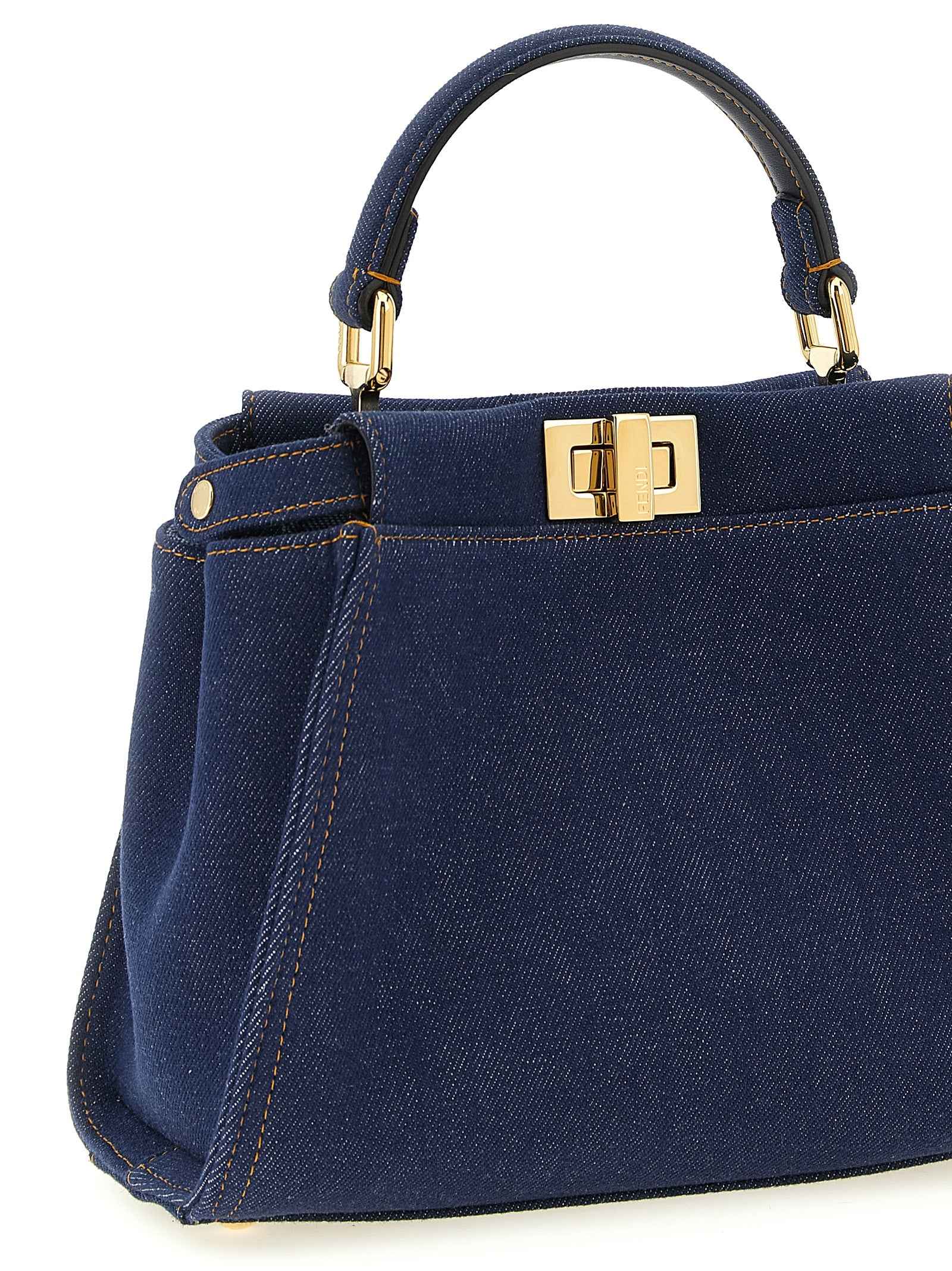Fendi Blue Cotton Handbag