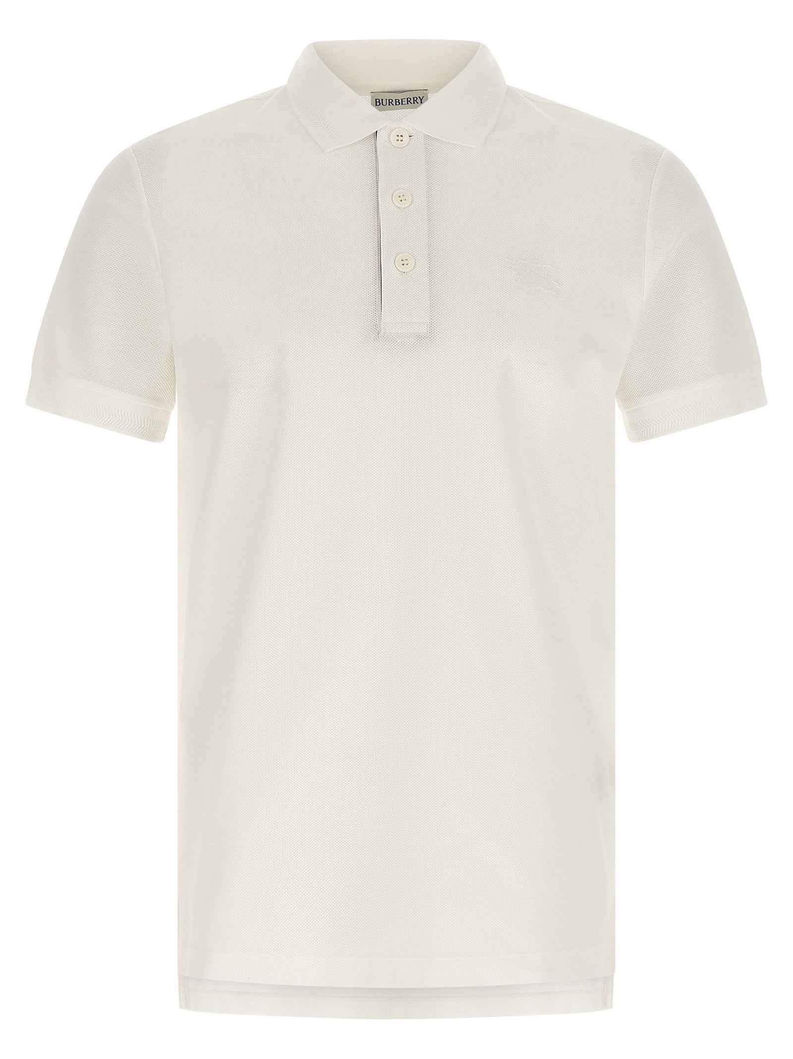Burberry White Cotton Polo Shirt