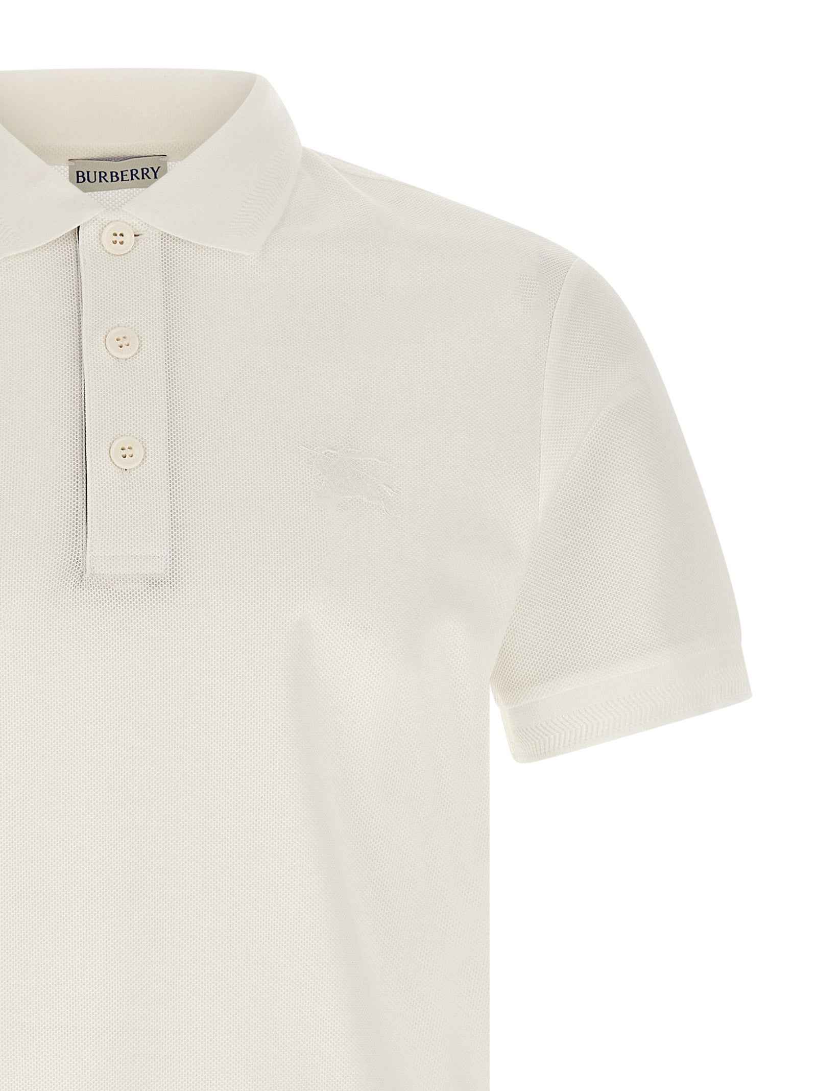 Burberry White Cotton Polo Shirt