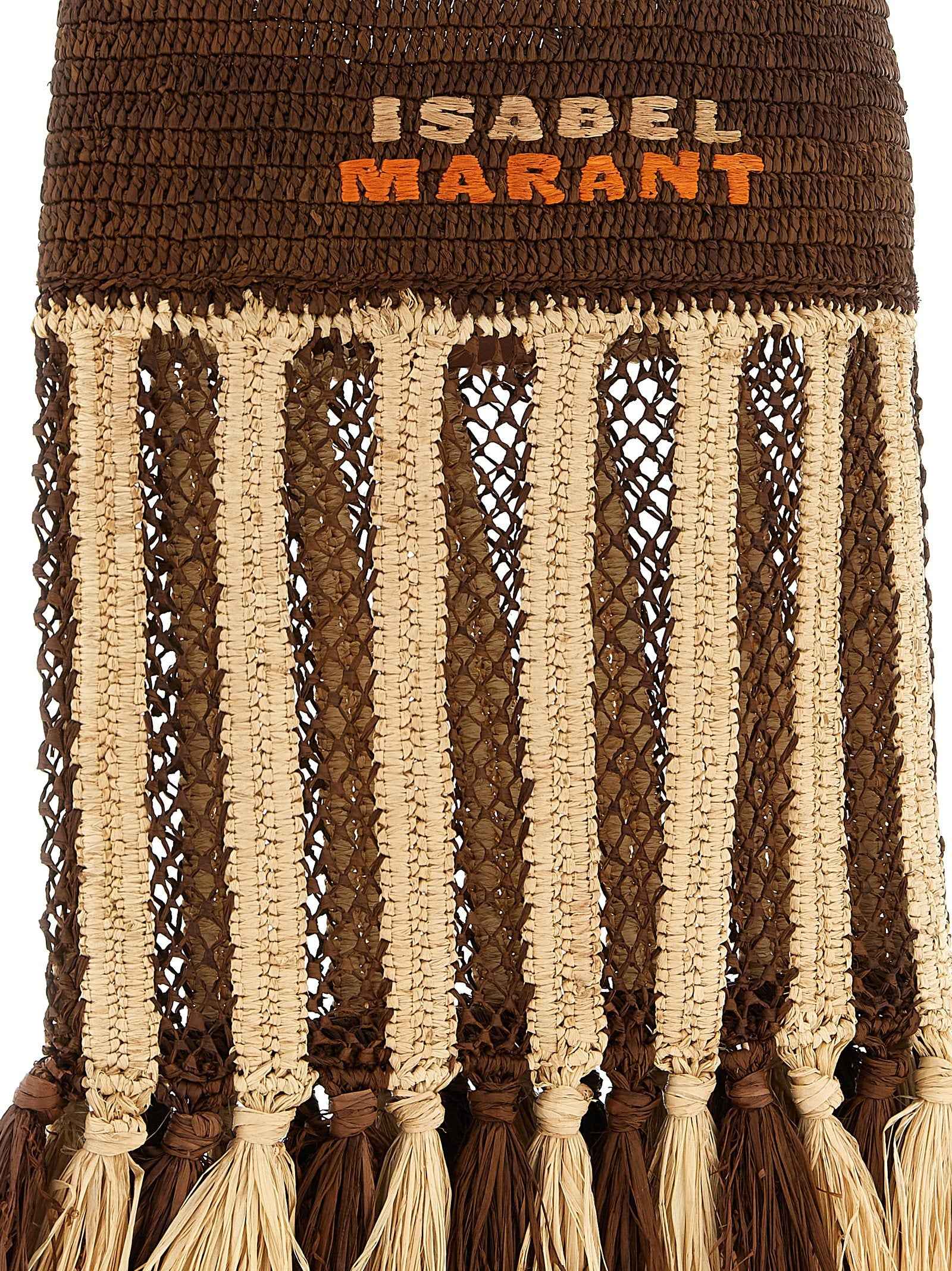 Isabel Marant Brown Raffia Shoulder Bag