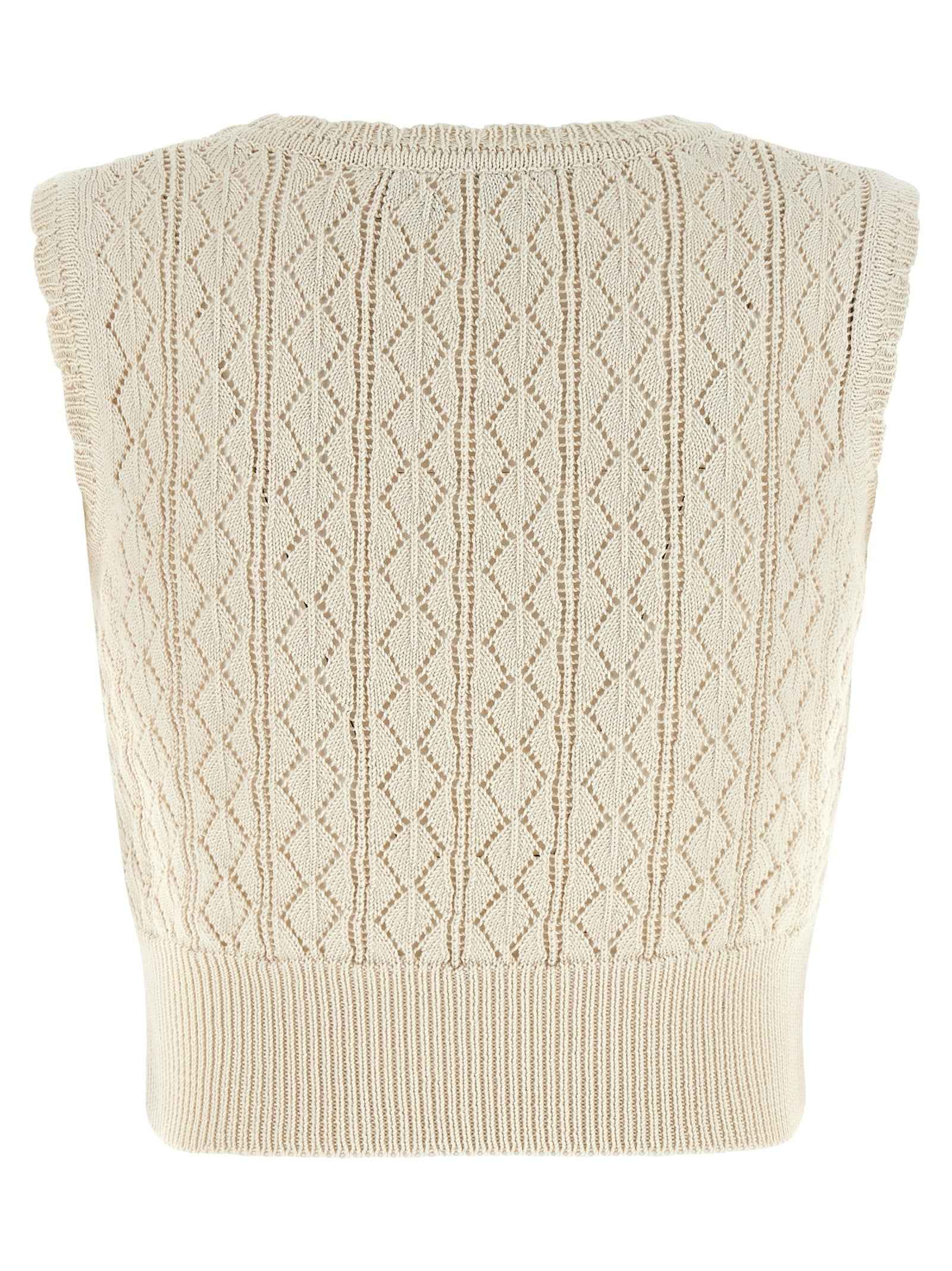 Vivienne Westwood Beige Cotton Sleeveles T-Shirt