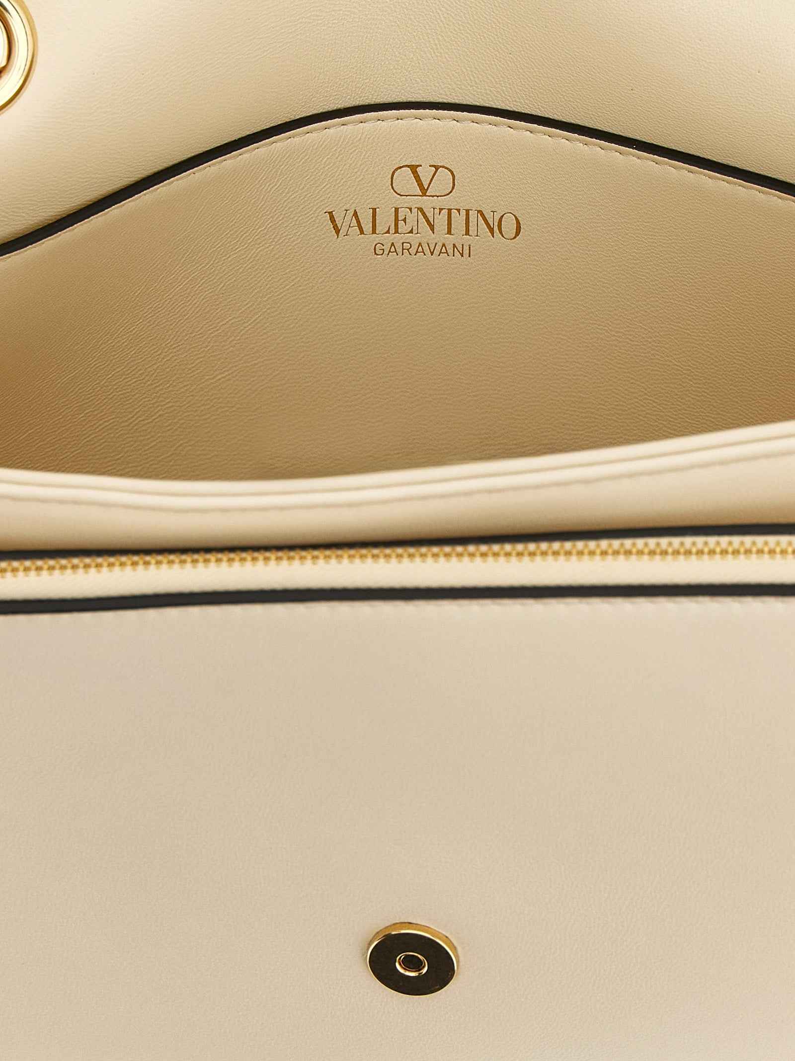 Valentino Garavani White Lamb Leather Shoulder Bag