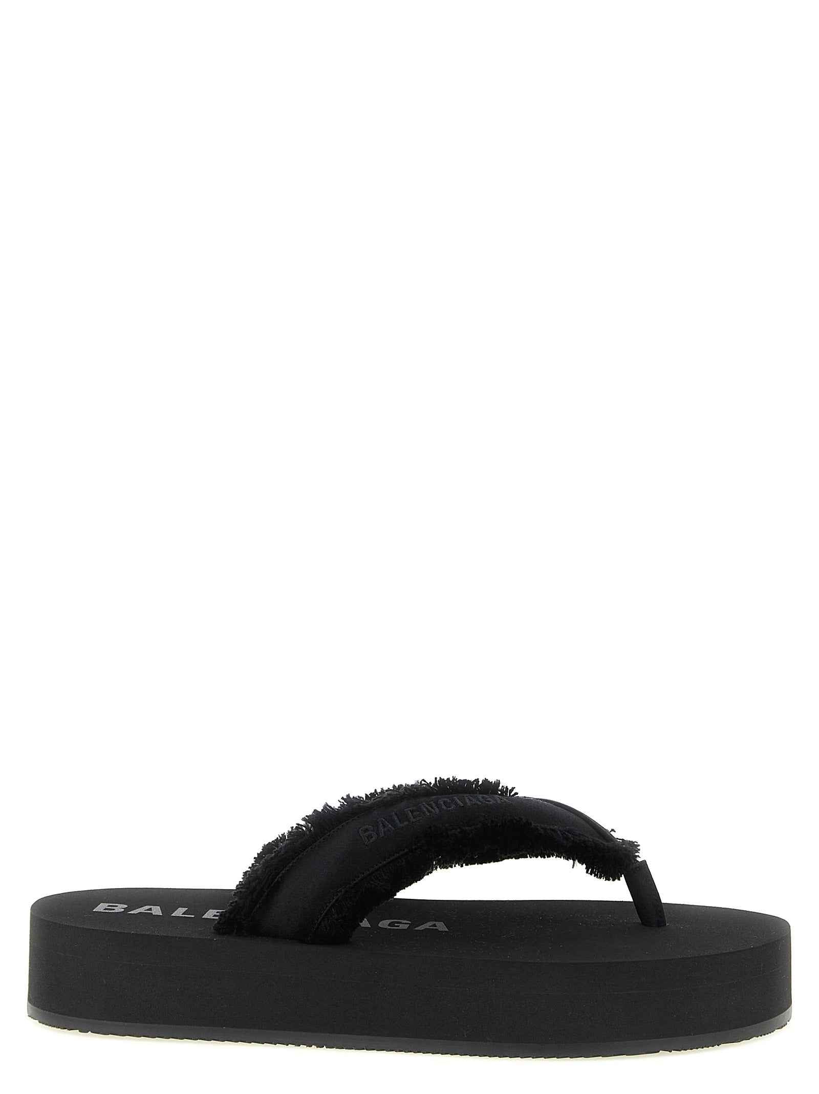 Balenciaga Black Viscose Slides