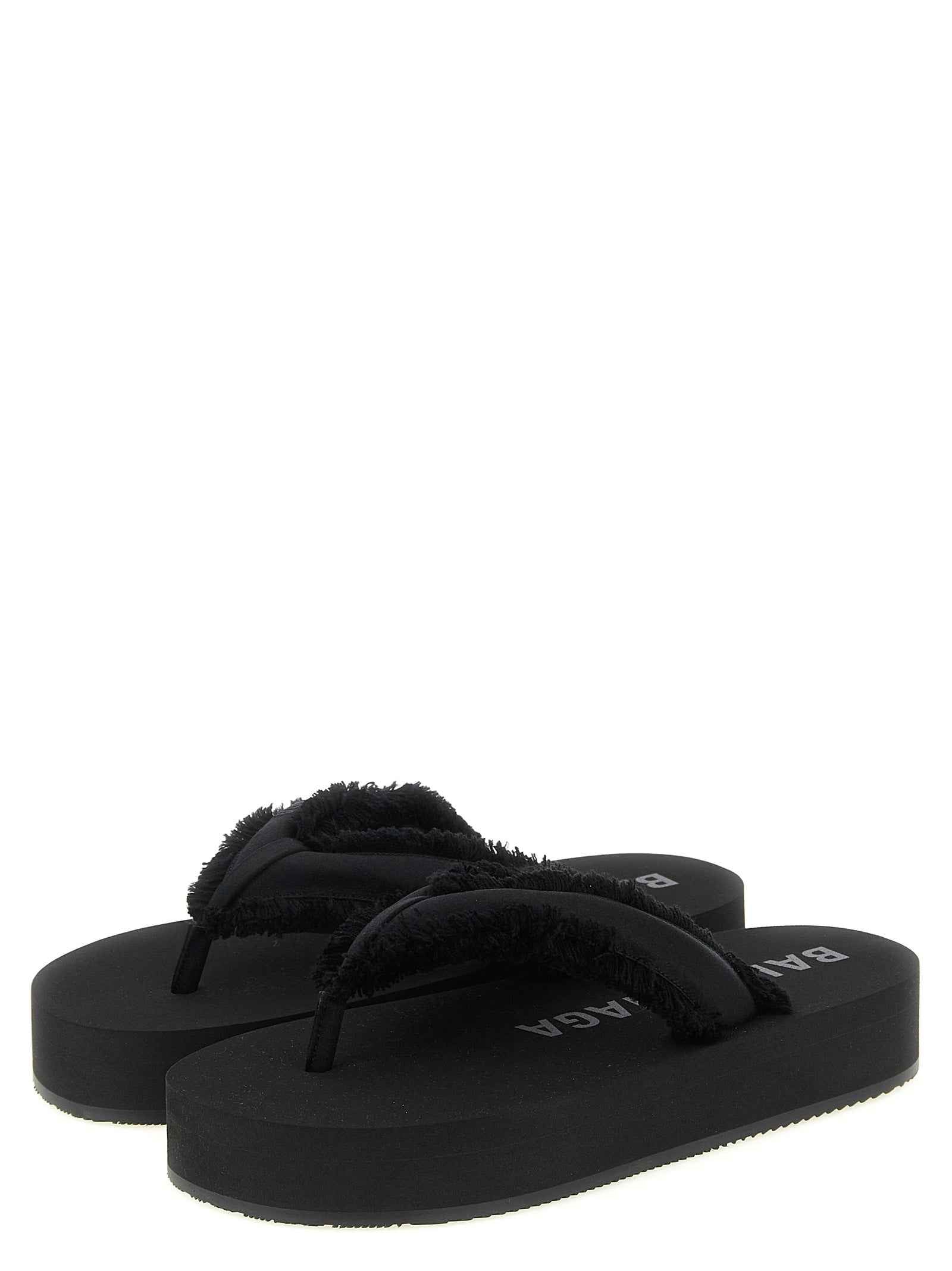 Balenciaga Black Viscose Slides