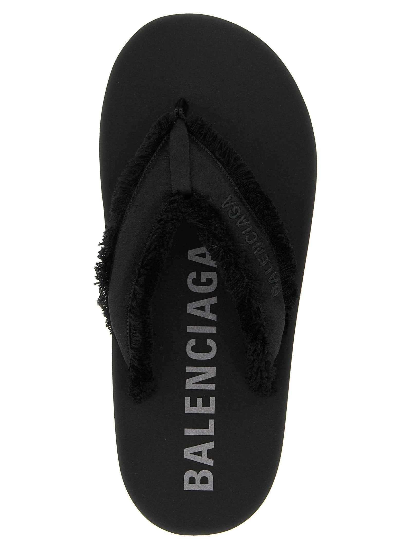 Balenciaga Black Viscose Slides