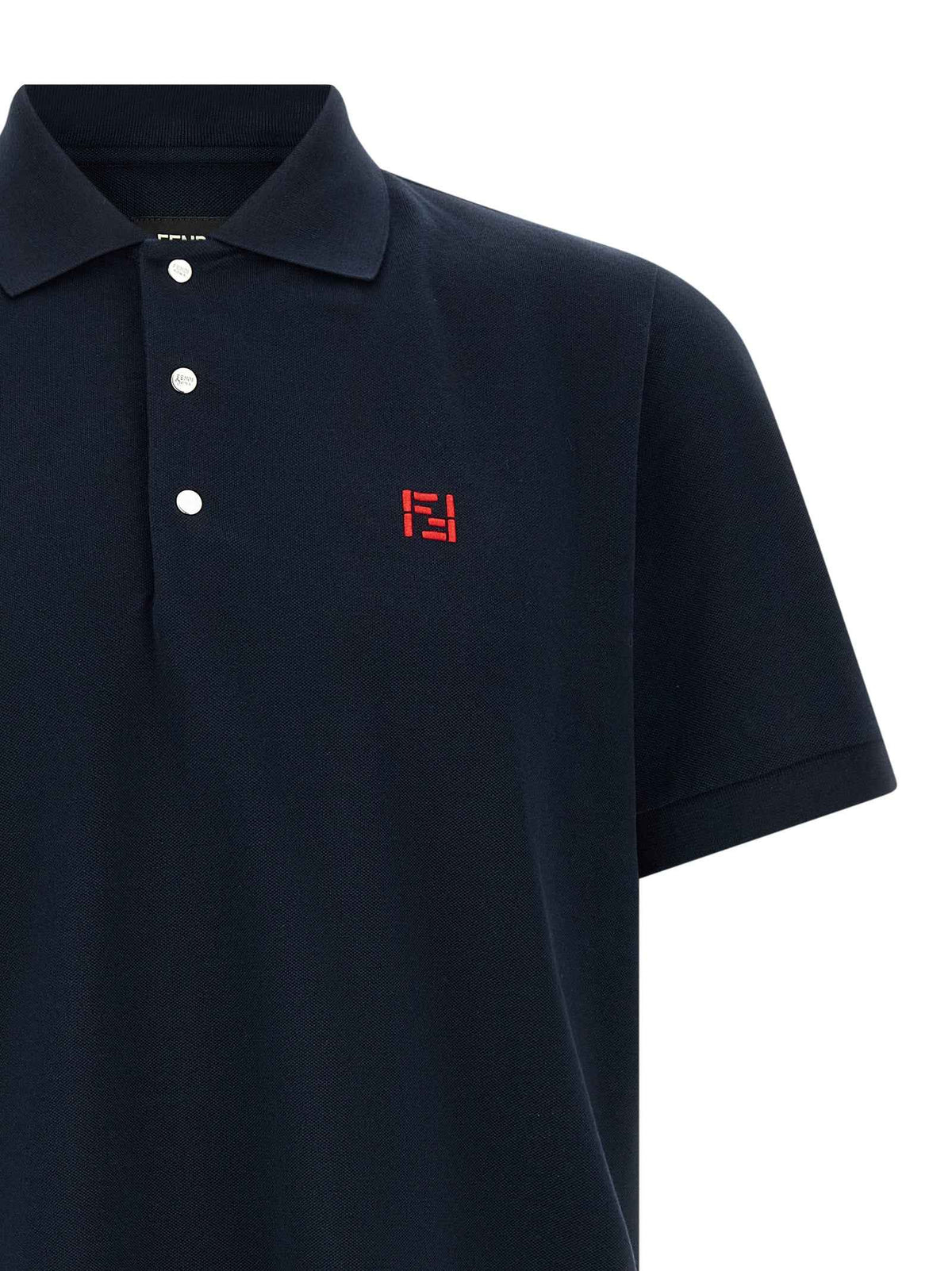 Fendi Blue Cotton Polo Shirt