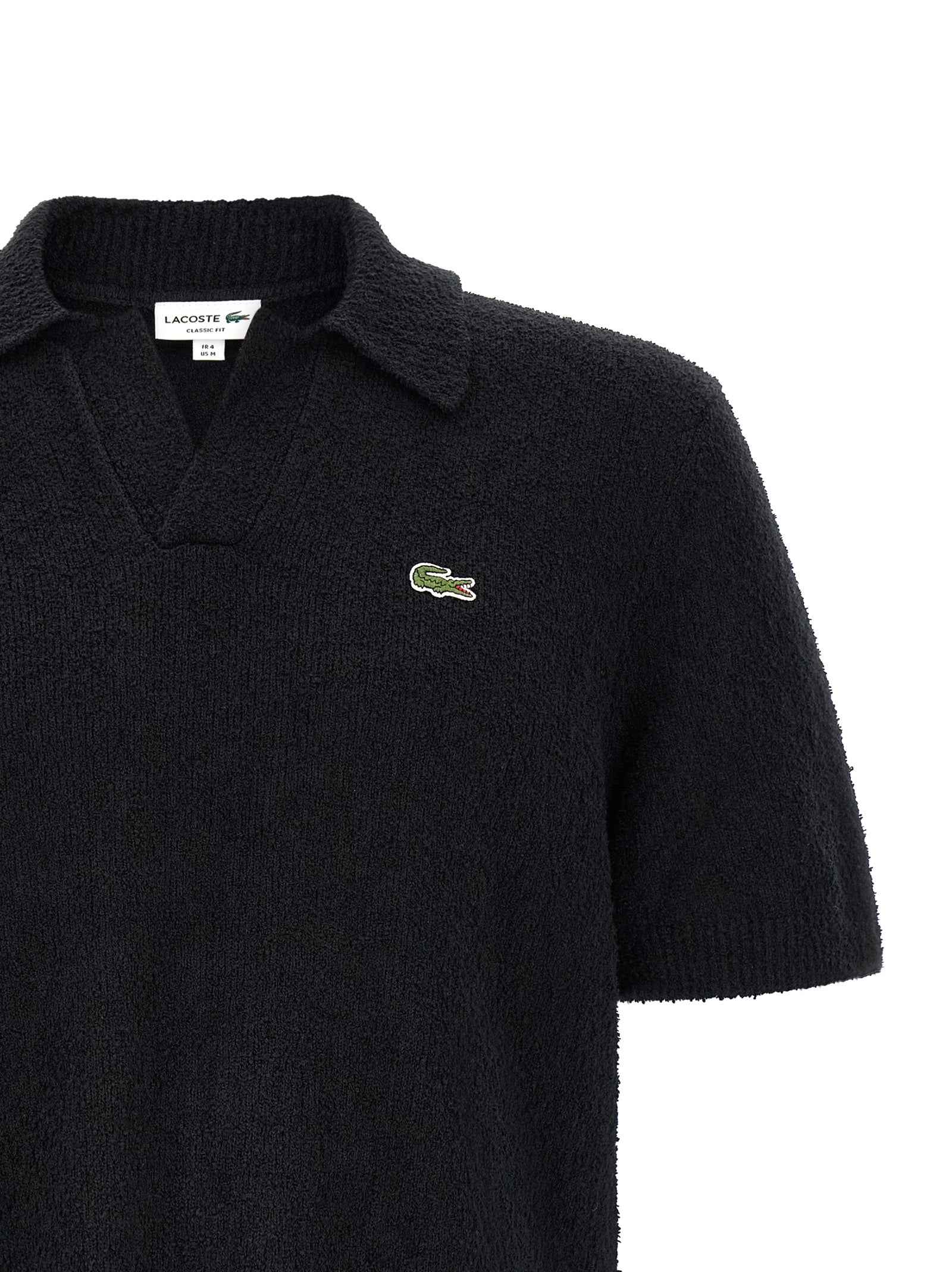 Lacoste Black Cotton Polo Shirt