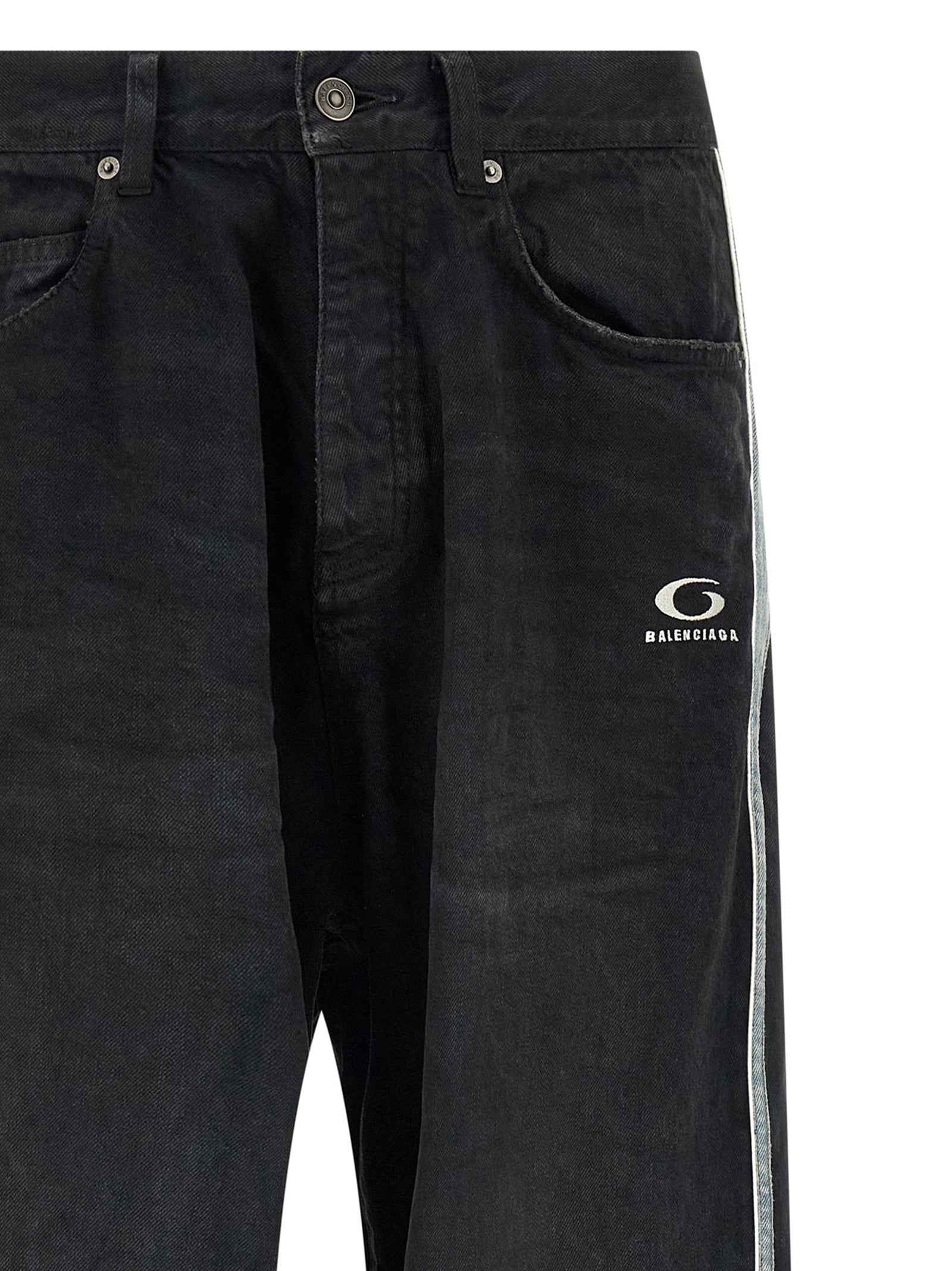 Balenciaga Black Cotton Flared Jeans