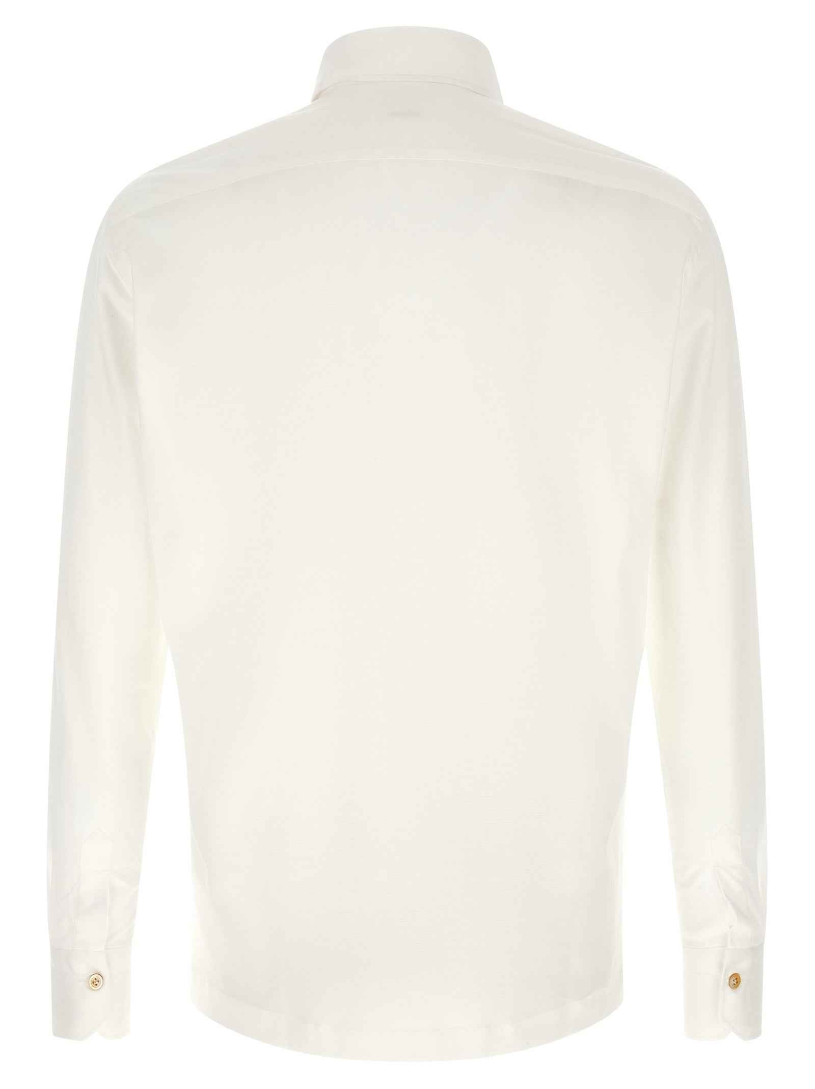 Kiton White Cotton Polo Shirt