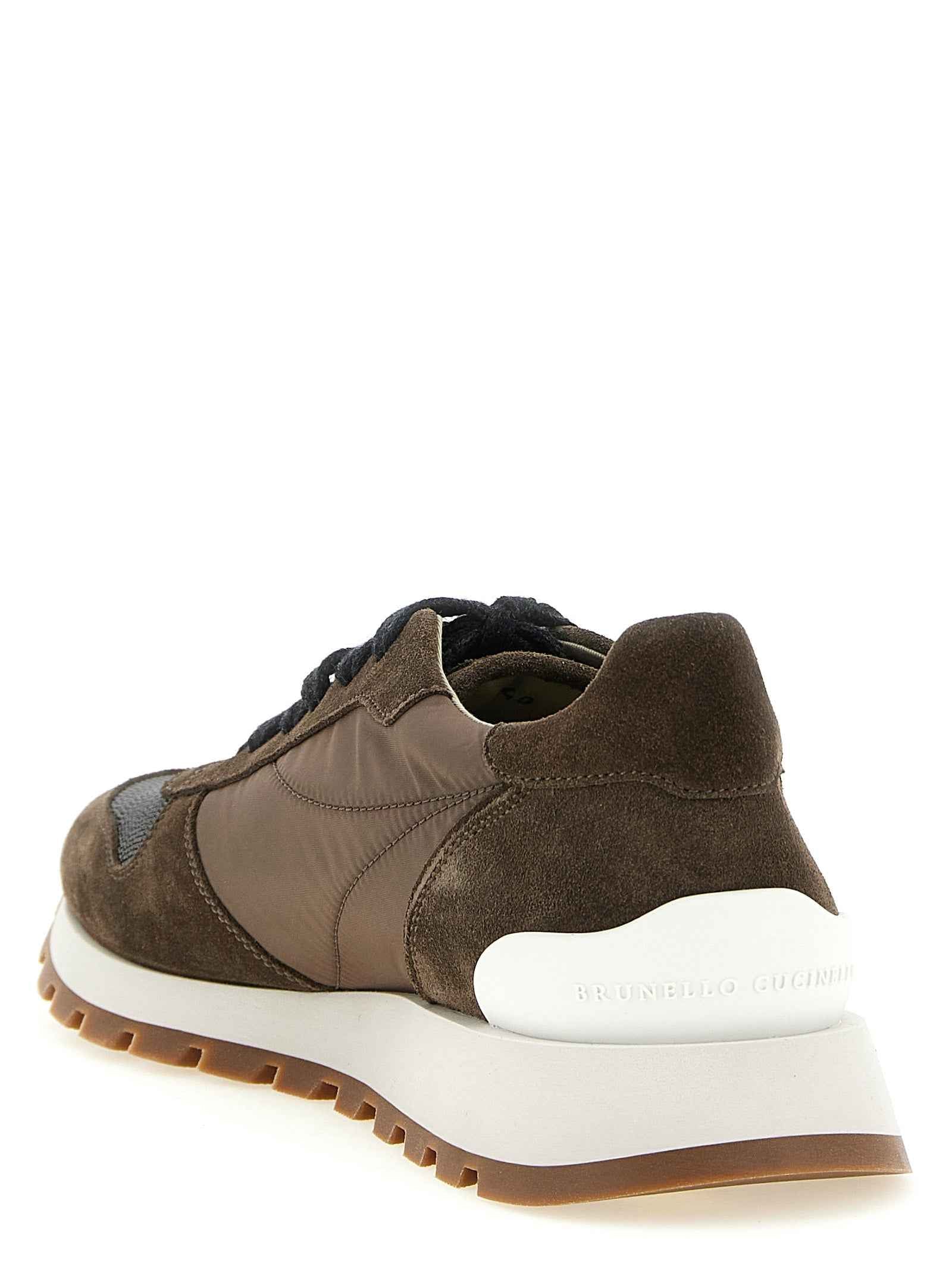 Brunello Cucinelli Bicolor Calfskin Athletic Sneakers