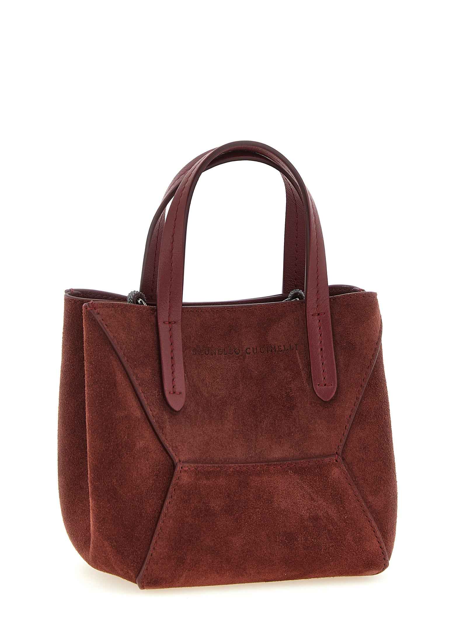 Brunello Cucinelli Bordeaux Calfskin Handbag