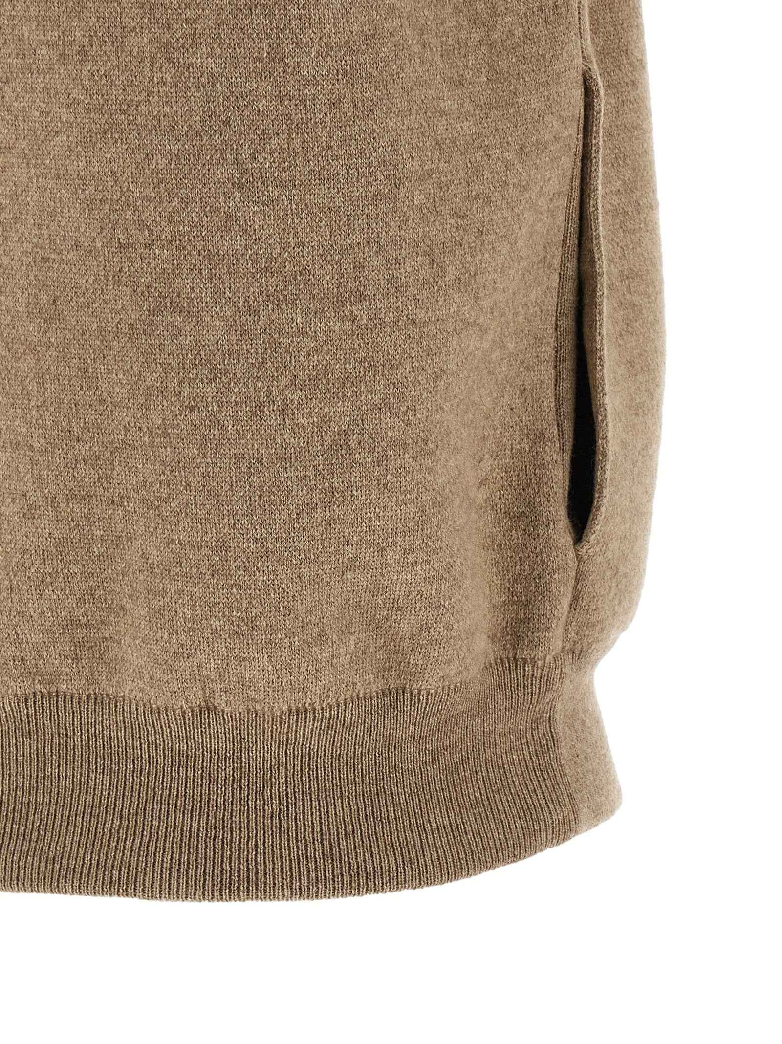 Brunello Cucinelli Beige Cashmere Sleeveless Jacket