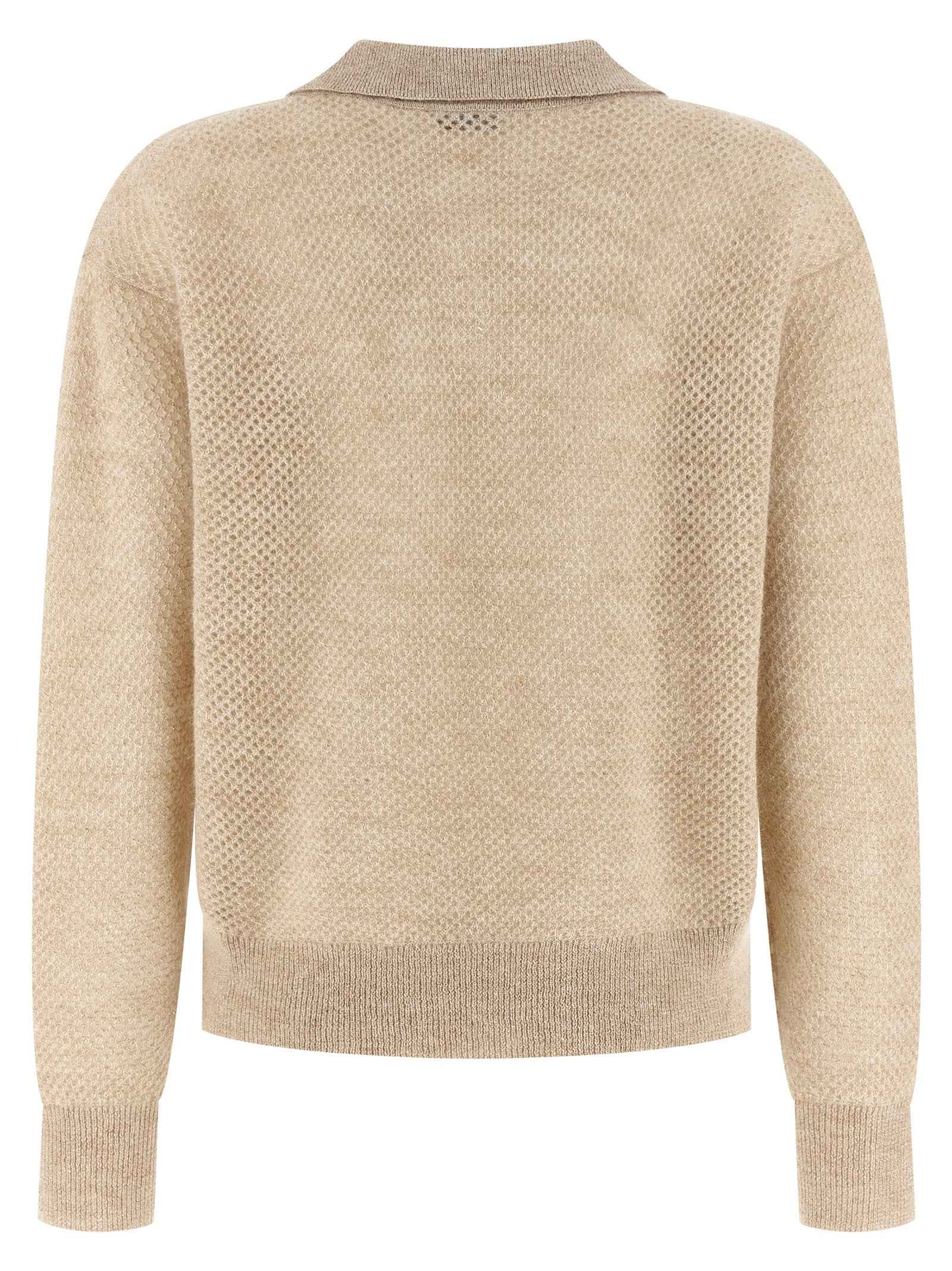 Brunello Cucinelli Gold Wool Polo Shirt