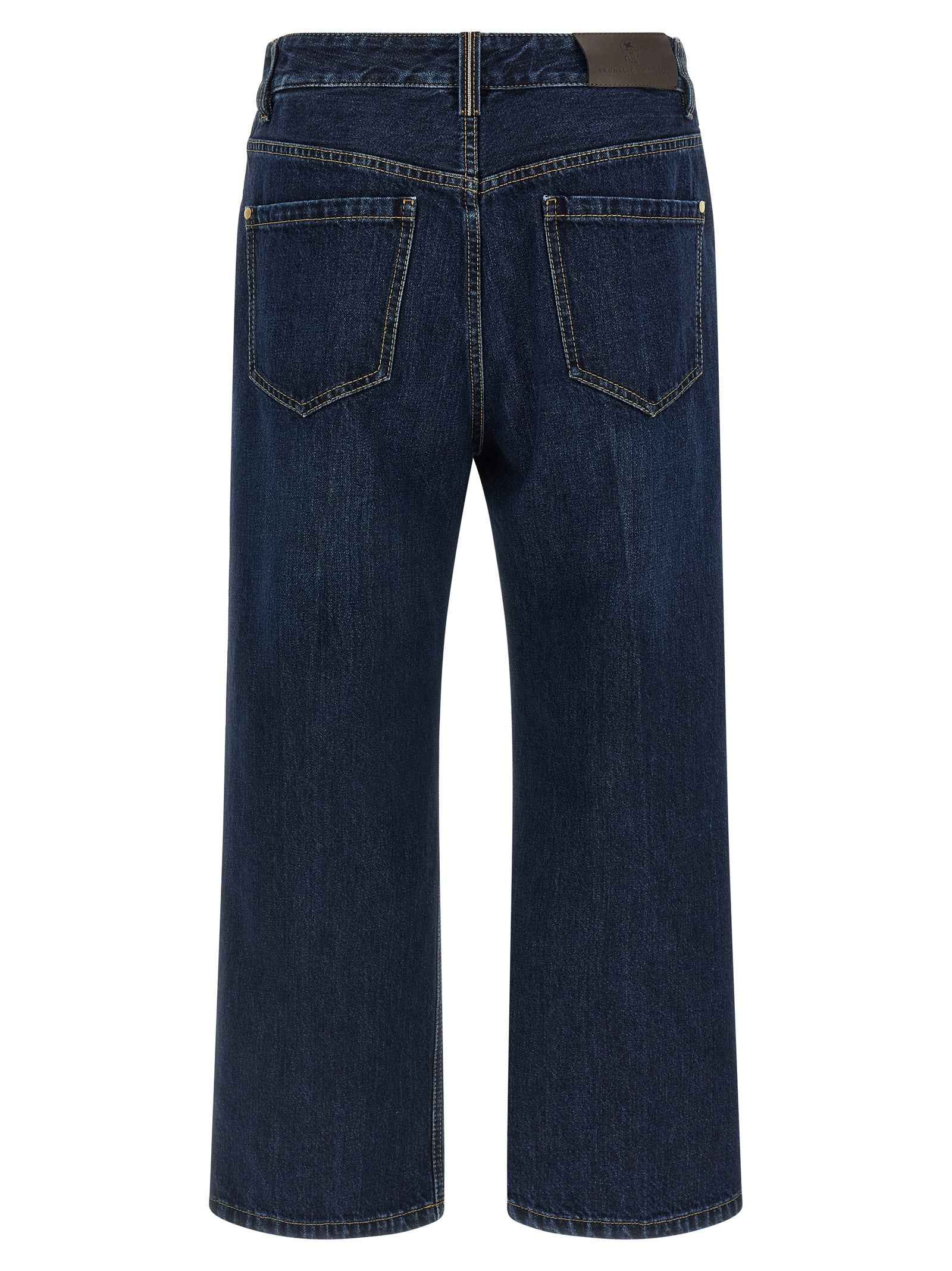 Brunello Cucinelli Blue Cotton Cropped Jeans
