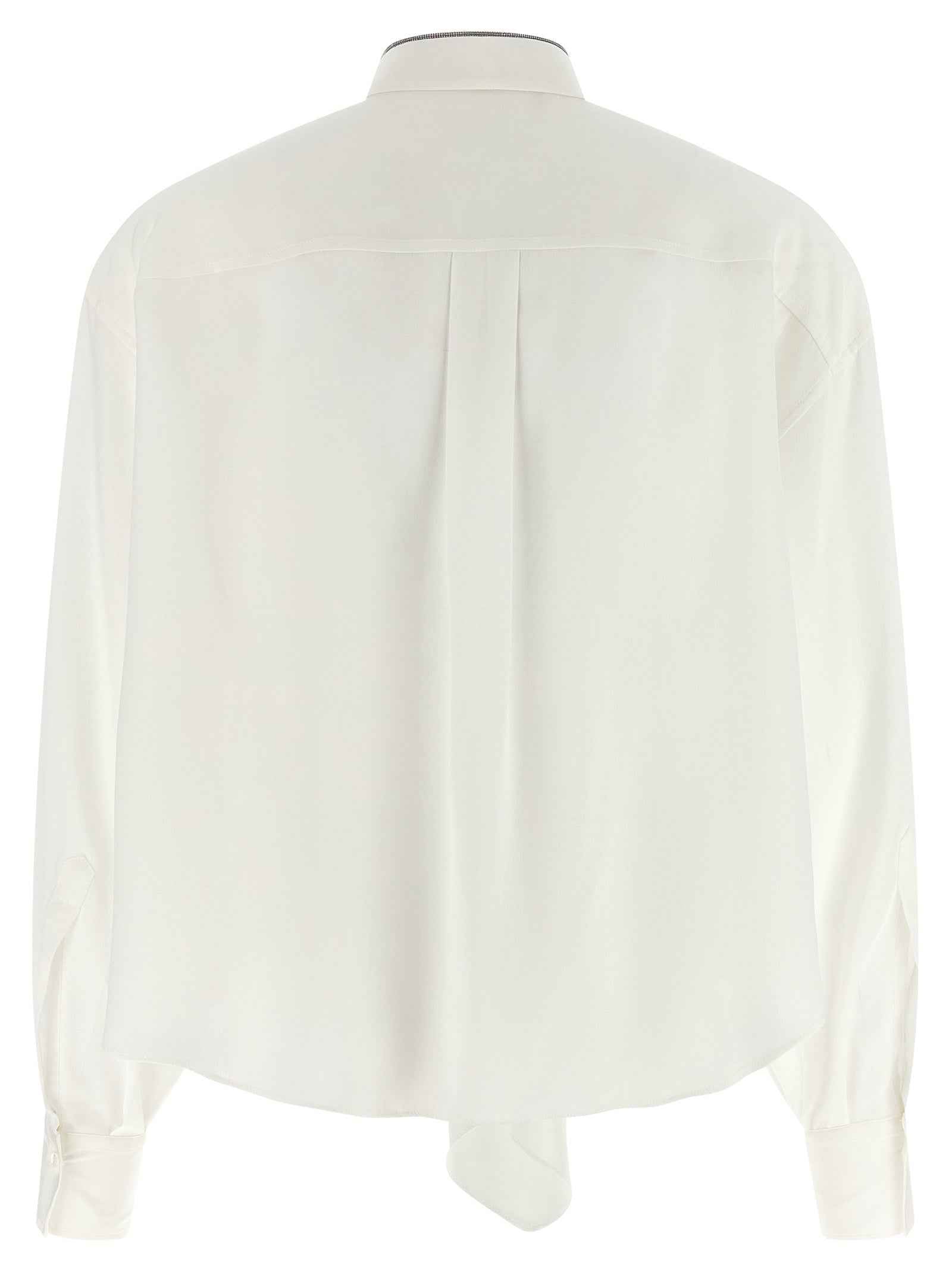 Brunello Cucinelli White Silk Blouse