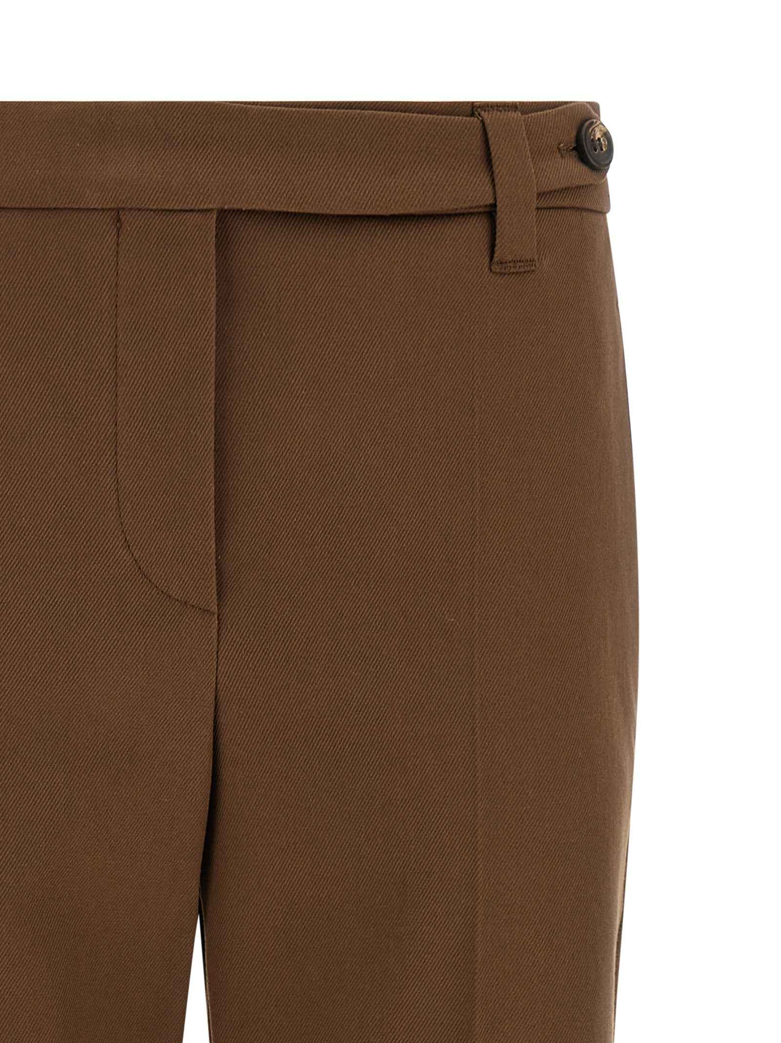 Brunello Cucinelli Brown Cotton Cropped Pants