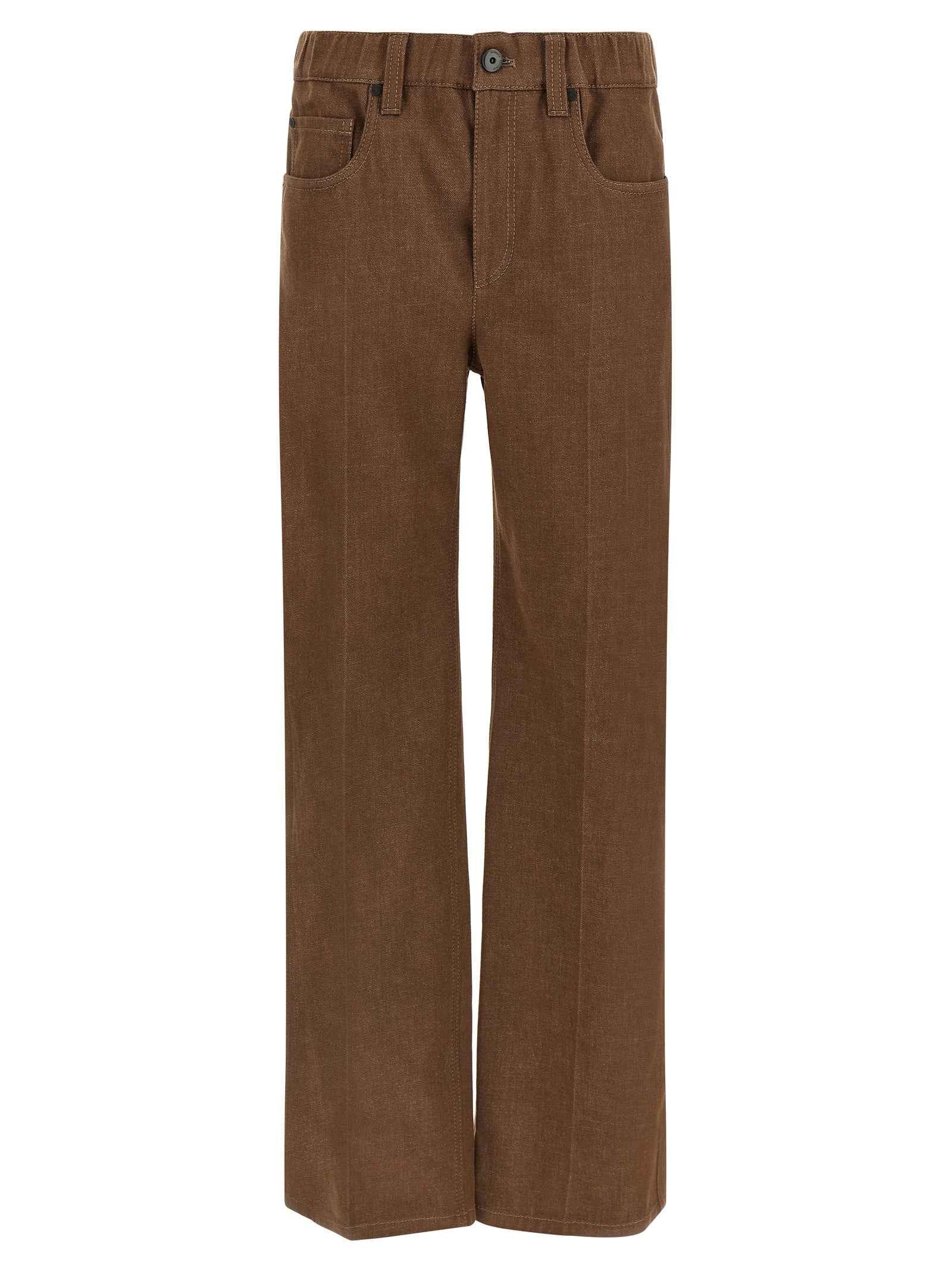 Brunello Cucinelli Brown Cotton Jeans Denim
