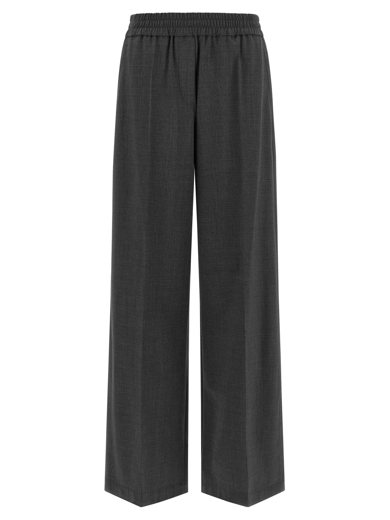 Brunello Cucinelli Gray Virgin Wool Flared Pants