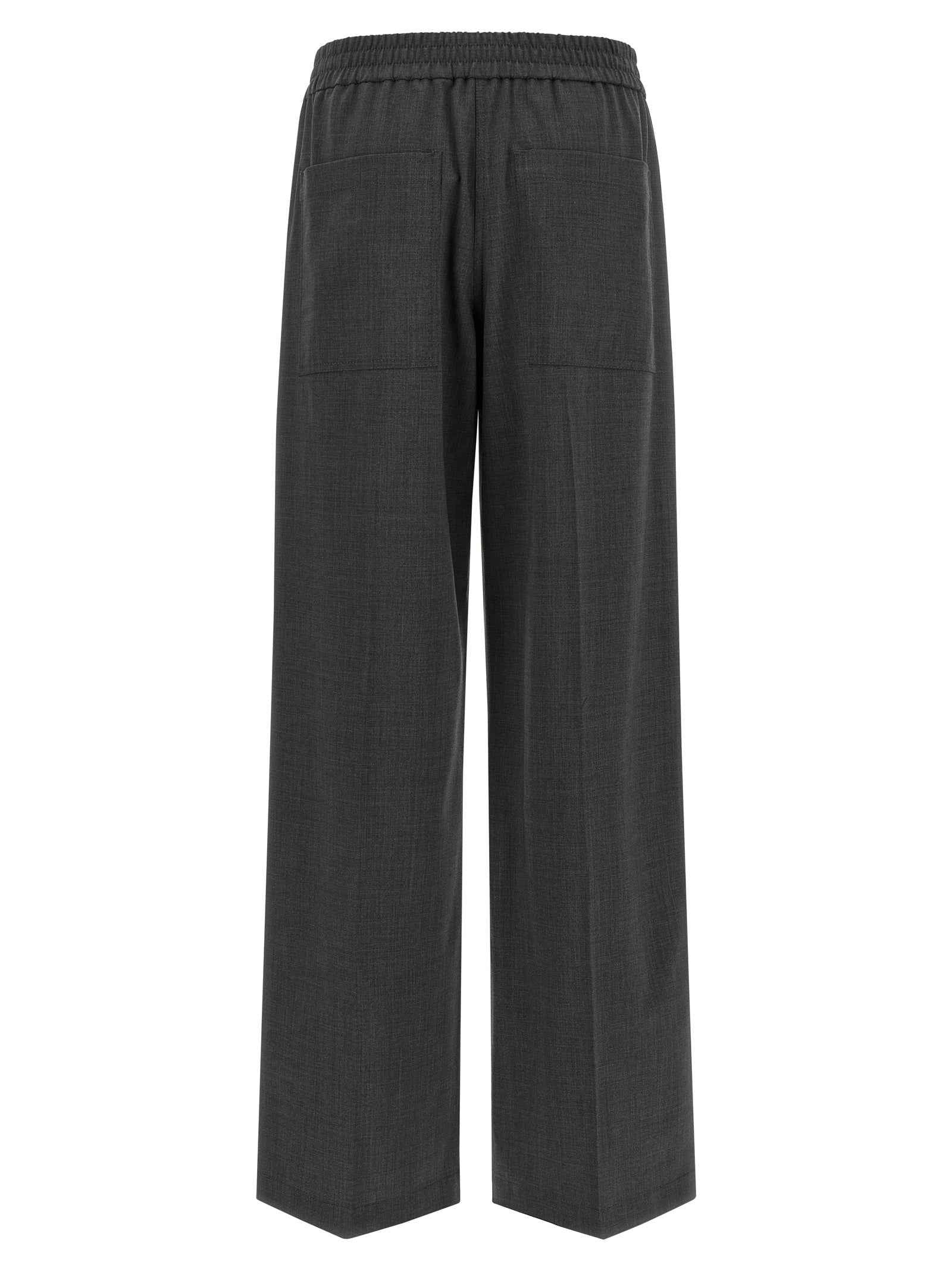 Brunello Cucinelli Gray Virgin Wool Flared Pants
