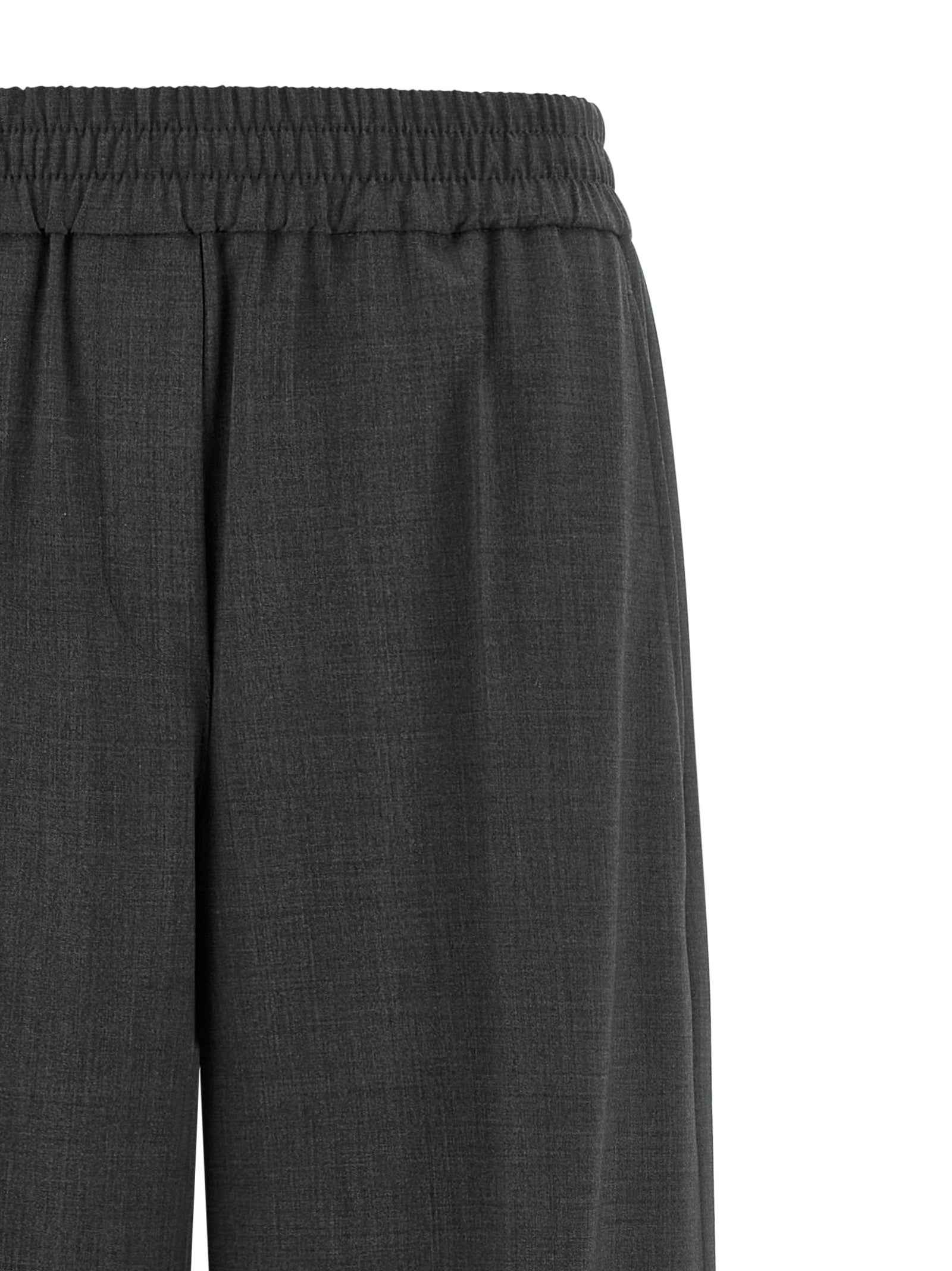 Brunello Cucinelli Gray Virgin Wool Flared Pants